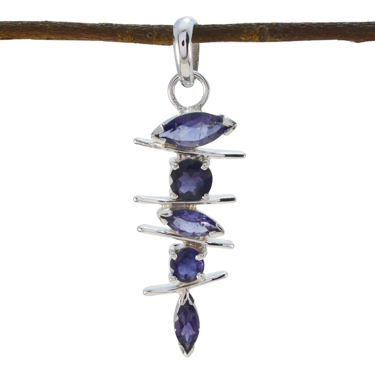 Iolite Featherlight Egyptian Sterling Silver Penta Camila Cocktail Blue Pendant Jewellery