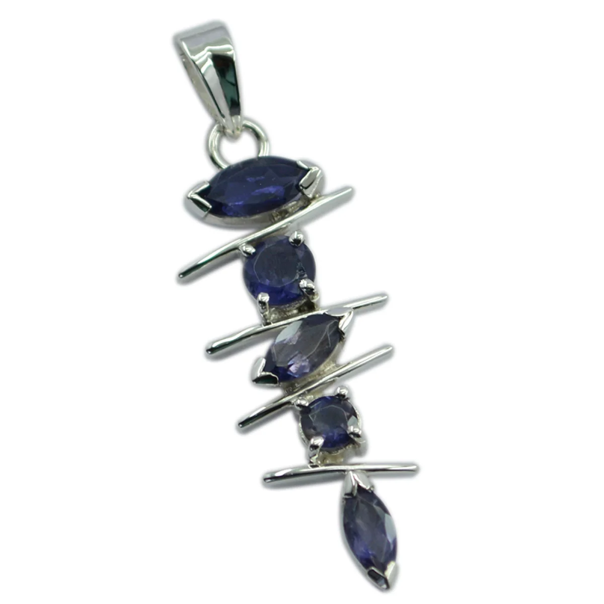 Iolite Featherlight Egyptian Sterling Silver Penta Camila Cocktail Blue Pendant Jewellery - Image 2
