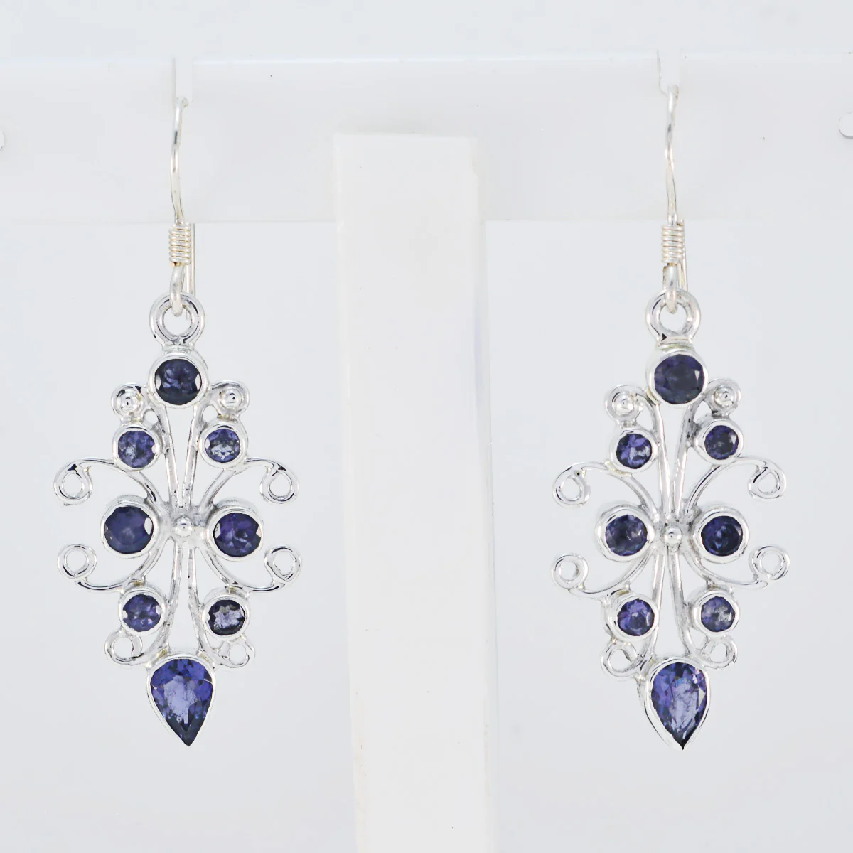 Iolite French Amelia multiple Dangle Blue Sterling Silver Earring - Image 3