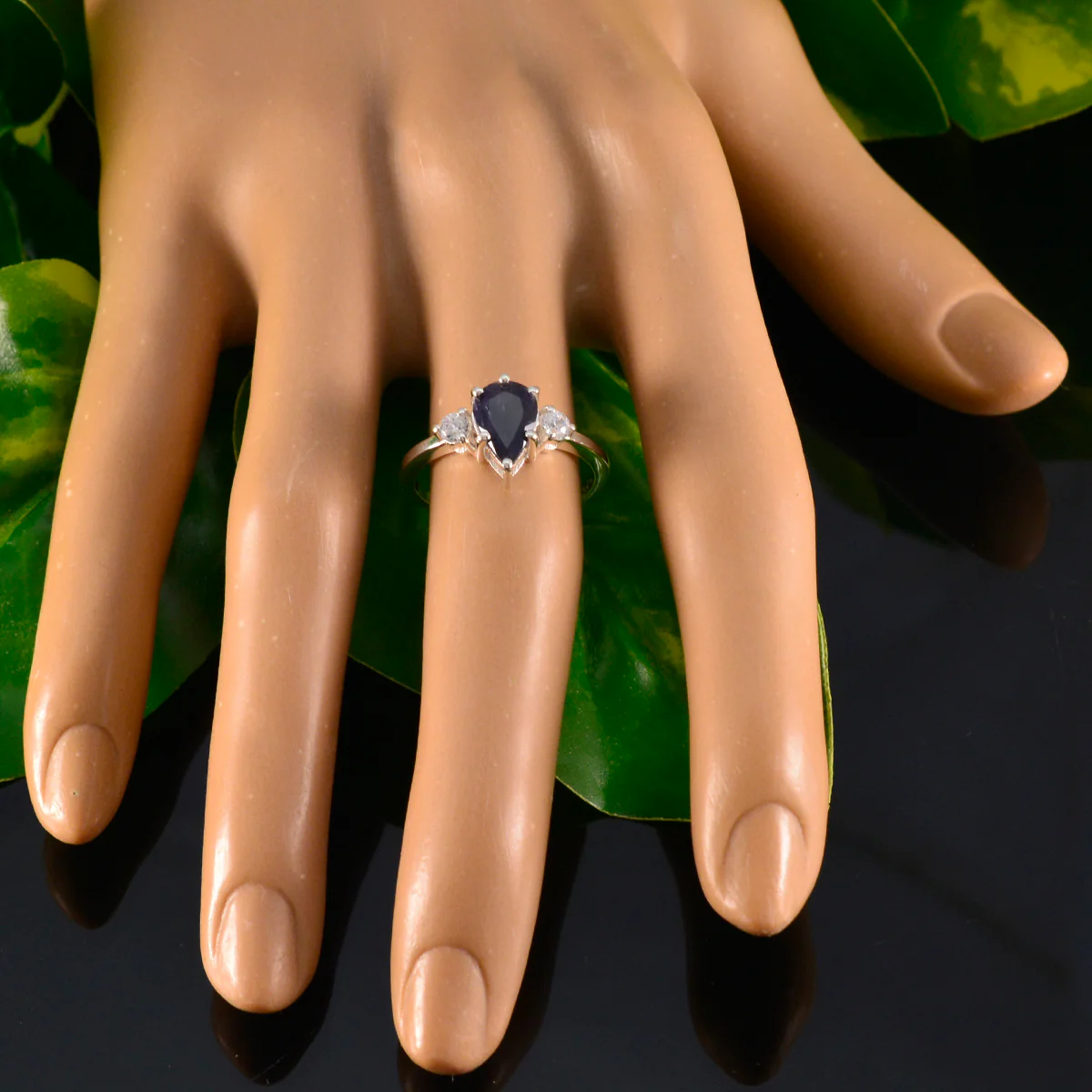 Iolite Halo Turkish 925 Sterling Silver Blue Gemstones Delicate Trendy Ring Jewellery - Image 5