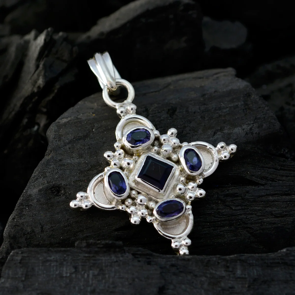 Iolite Minimal Mexican Silver multiple Lili Cocktail Blue Pendant Jewelry - Image 3