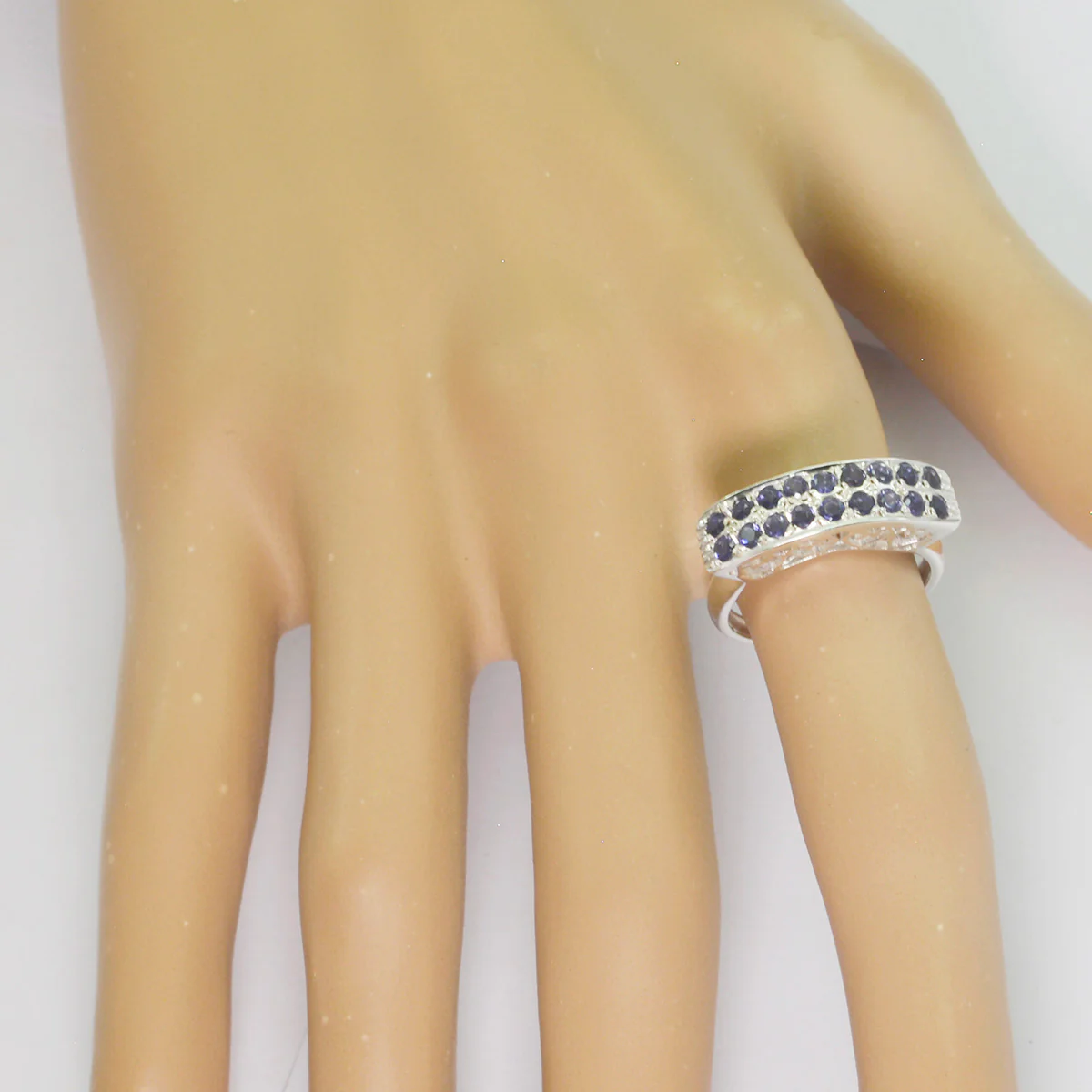 Iolite multiple Turkish 925 Silver Blue Gems Whisper-thin Luxurious Ring Jewellery - Image 3