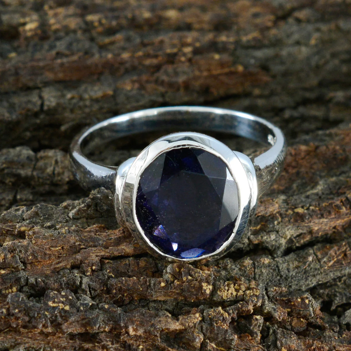 Iolite Solitaire African 925 Silver Blue Gemstone Slim Traditional Ring Jewelry - Image 4