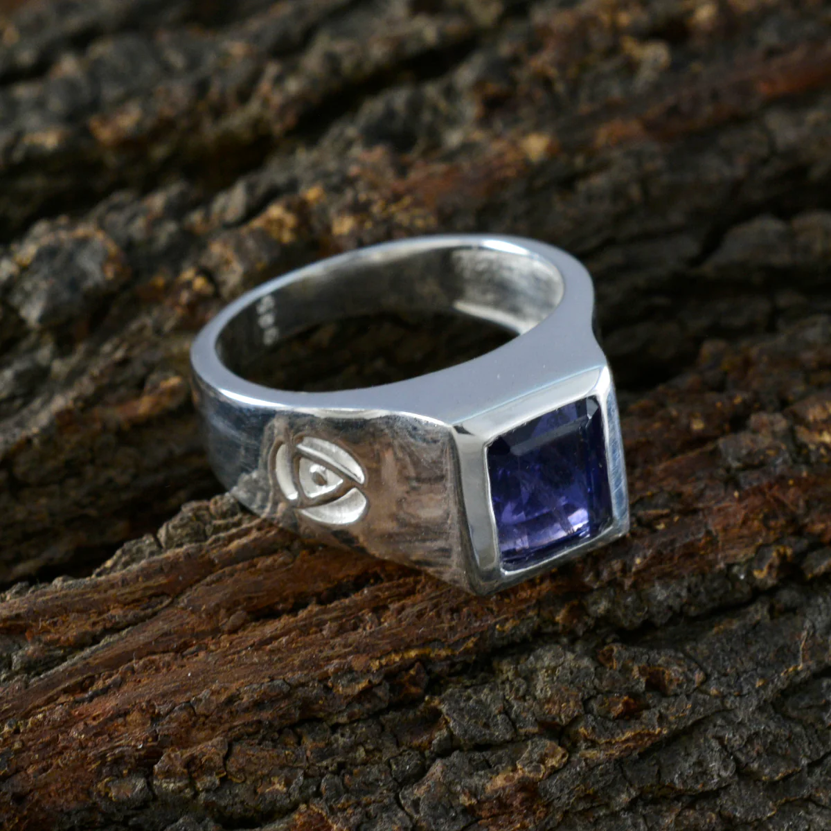 Iolite Solitaire African 925 Sterling Silver Blue Gemstones Versatile Contemporary Ring Jewelry - Image 3