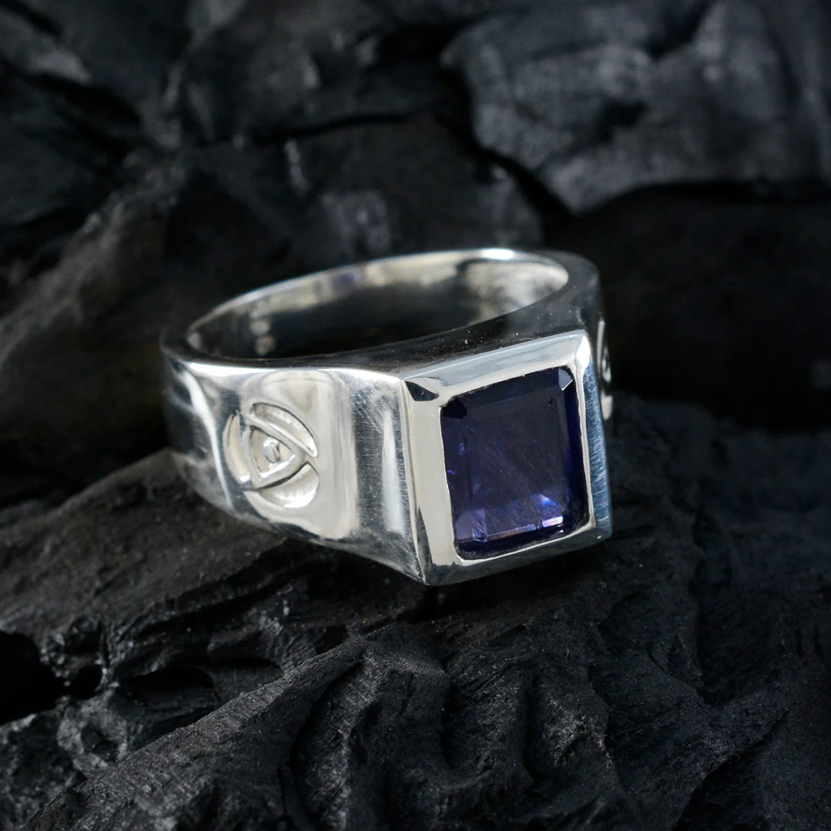 Iolite Solitaire African 925 Sterling Silver Blue Gemstones Versatile Contemporary Ring Jewelry - Image 4