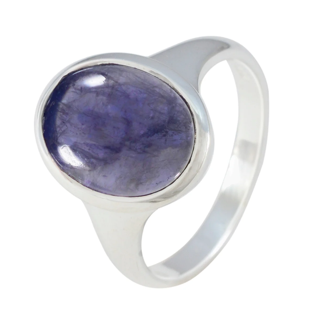 Iolite Solitaire African Silver Blue Gemstones Minimal Ethnic Ring Jewelry - Image 2