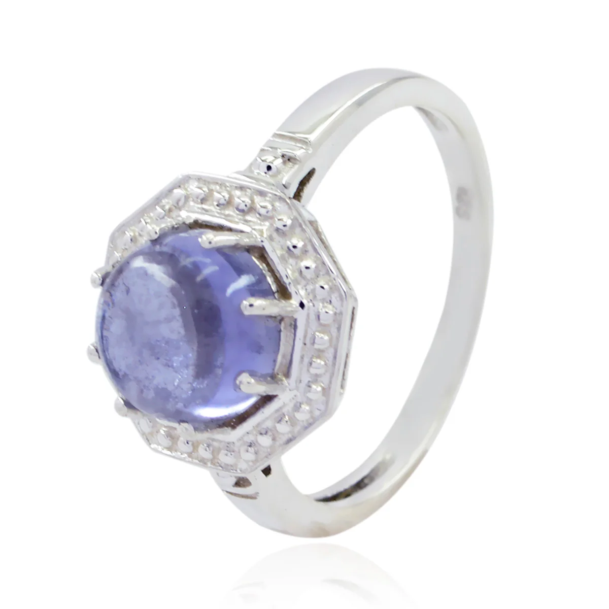 Iolite Solitaire American Silver Blue Gemstone Whisper-thin Luxurious Ring Jewellery - Image 3