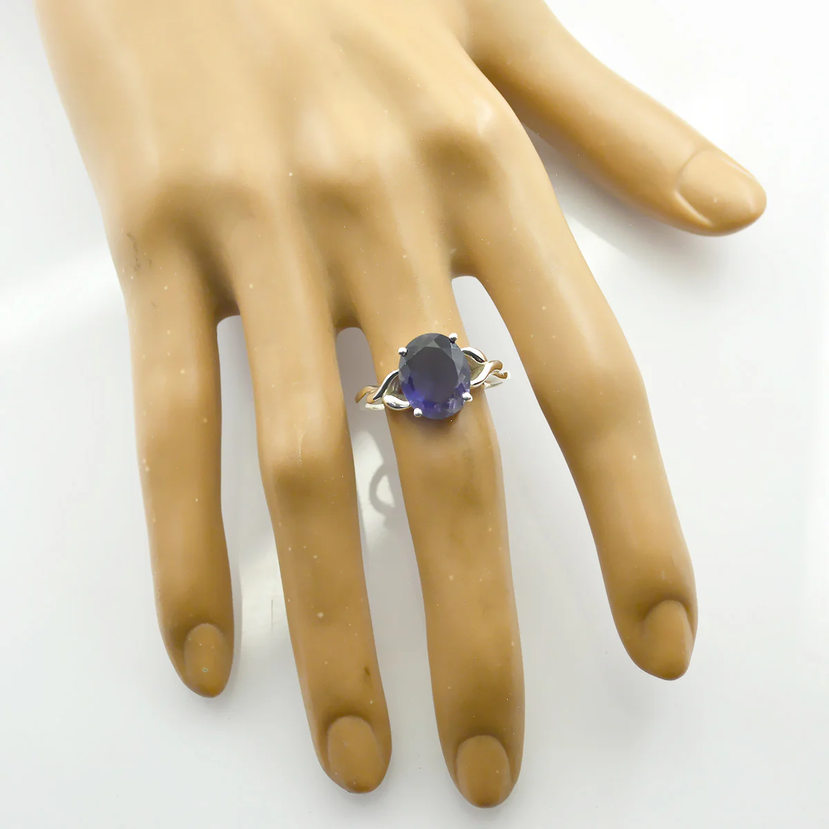 Iolite Solitaire Egyptian 925 Silver Blue Gemstone Featherlight Heritage Ring Jewellery - Image 2
