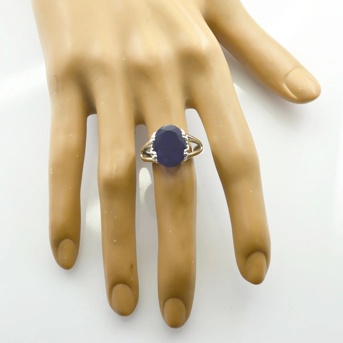 Iolite Solitaire Egyptian Silver Blue Gemstone Minimal Contemporary Ring Jewellery - Image 2