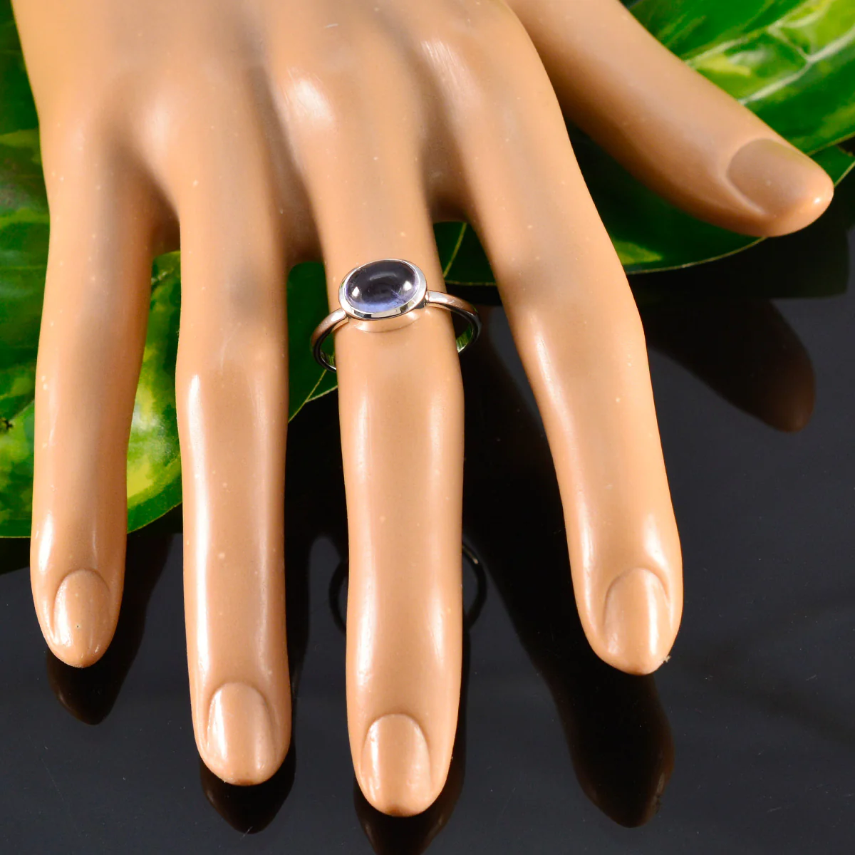 Iolite Solitaire Japanese 92.5 Silver Blue Gemstones Dainty Contemporary Ring Jewelry - Image 5