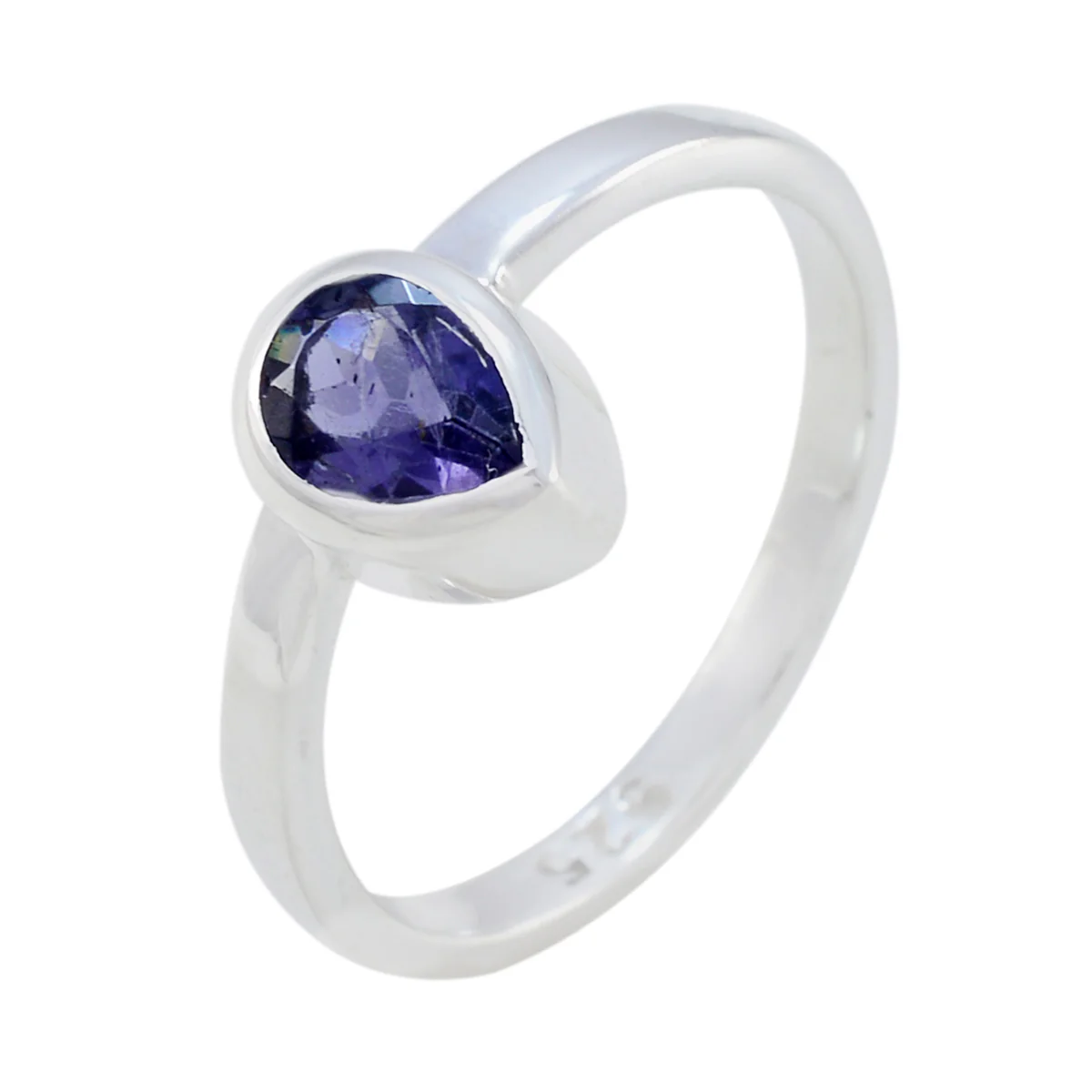 Iolite Solitaire Japanese Sterling Silver Blue Gemstones Delicate Heart Ring Jewellery - Image 2