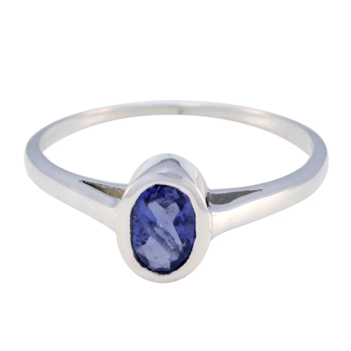 Iolite Solitaire Korean 92.5 Silver Blue Gems Delicate Romantic Ring Jewellery - Image 3