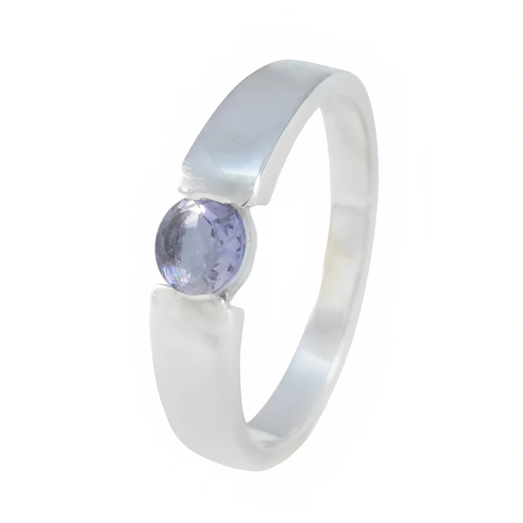 Iolite Solitaire Moroccan 92.5 Silver Blue Gems Slim Glamorous Ring Jewellery - Image 2