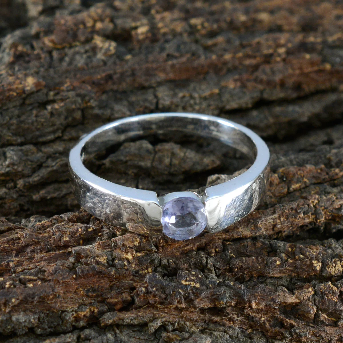 Iolite Solitaire Moroccan 92.5 Silver Blue Gems Slim Glamorous Ring Jewellery - Image 3