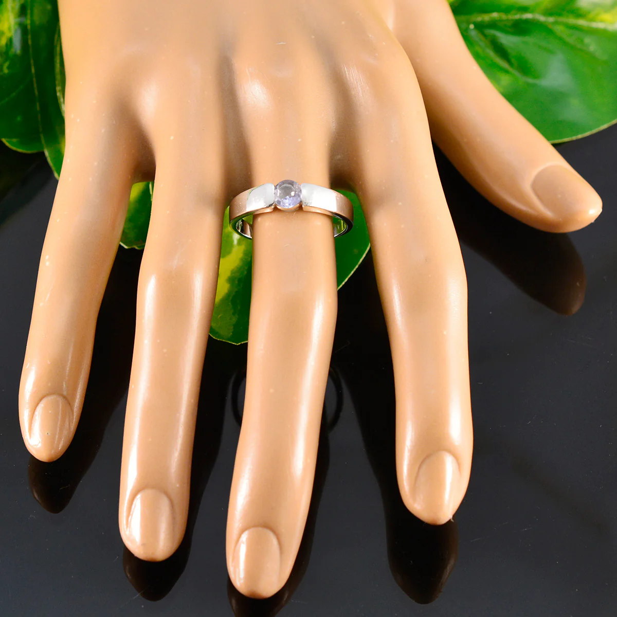 Iolite Solitaire Moroccan 92.5 Silver Blue Gems Slim Glamorous Ring Jewellery - Image 5