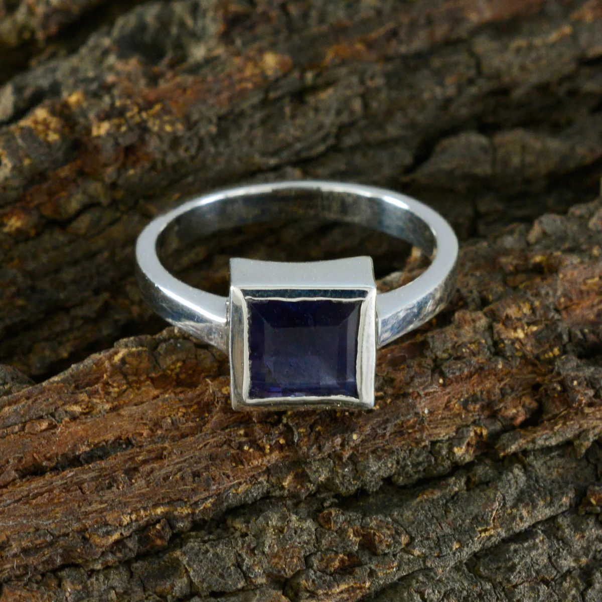 Iolite Solitaire Moroccan 925 Sterling Silver Blue Gems Featherlight Feminine Ring Jewelry - Image 3