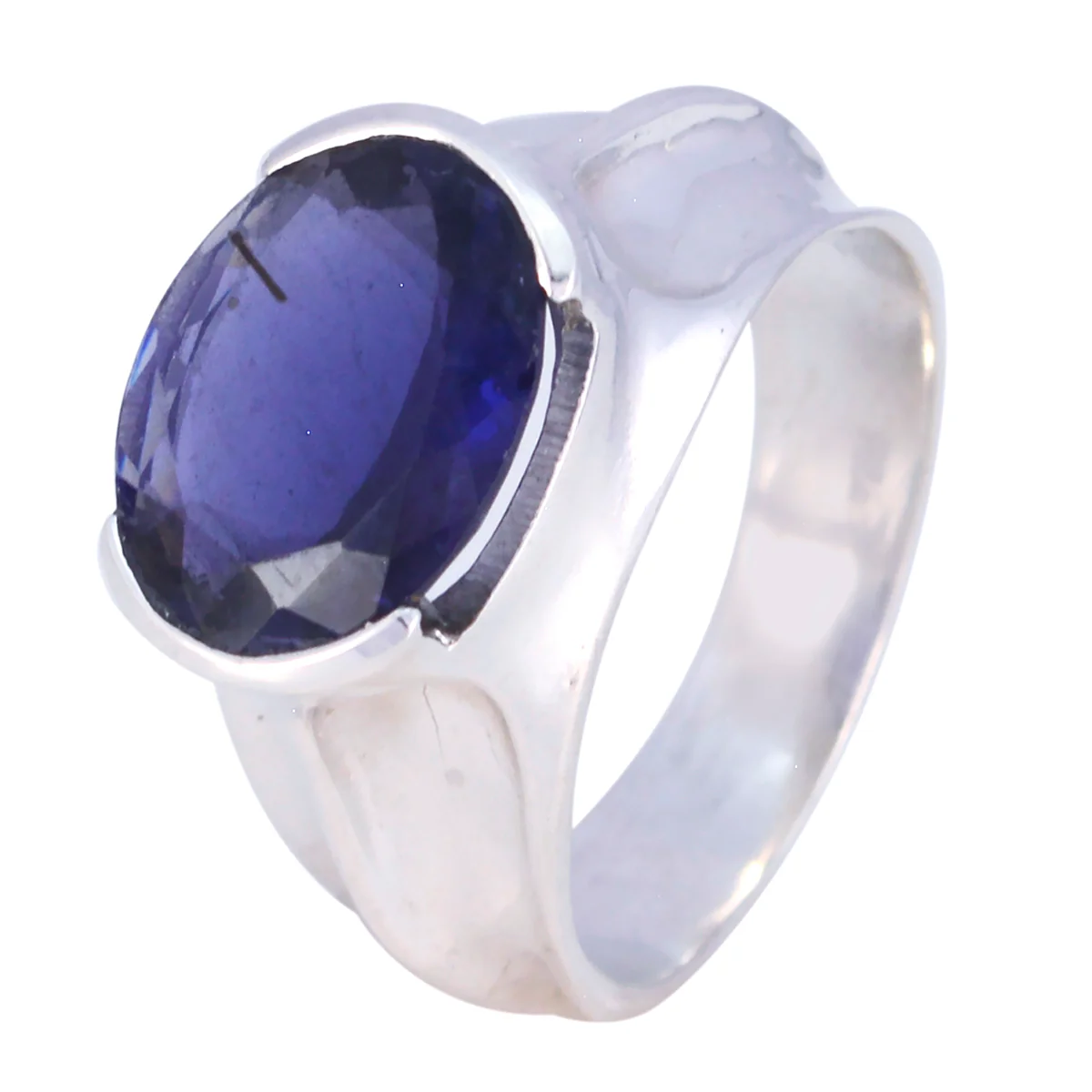 Iolite Solitaire Russian 92.5 Silver Blue Gems Minimal Traditional Ring Jewellery - Image 2