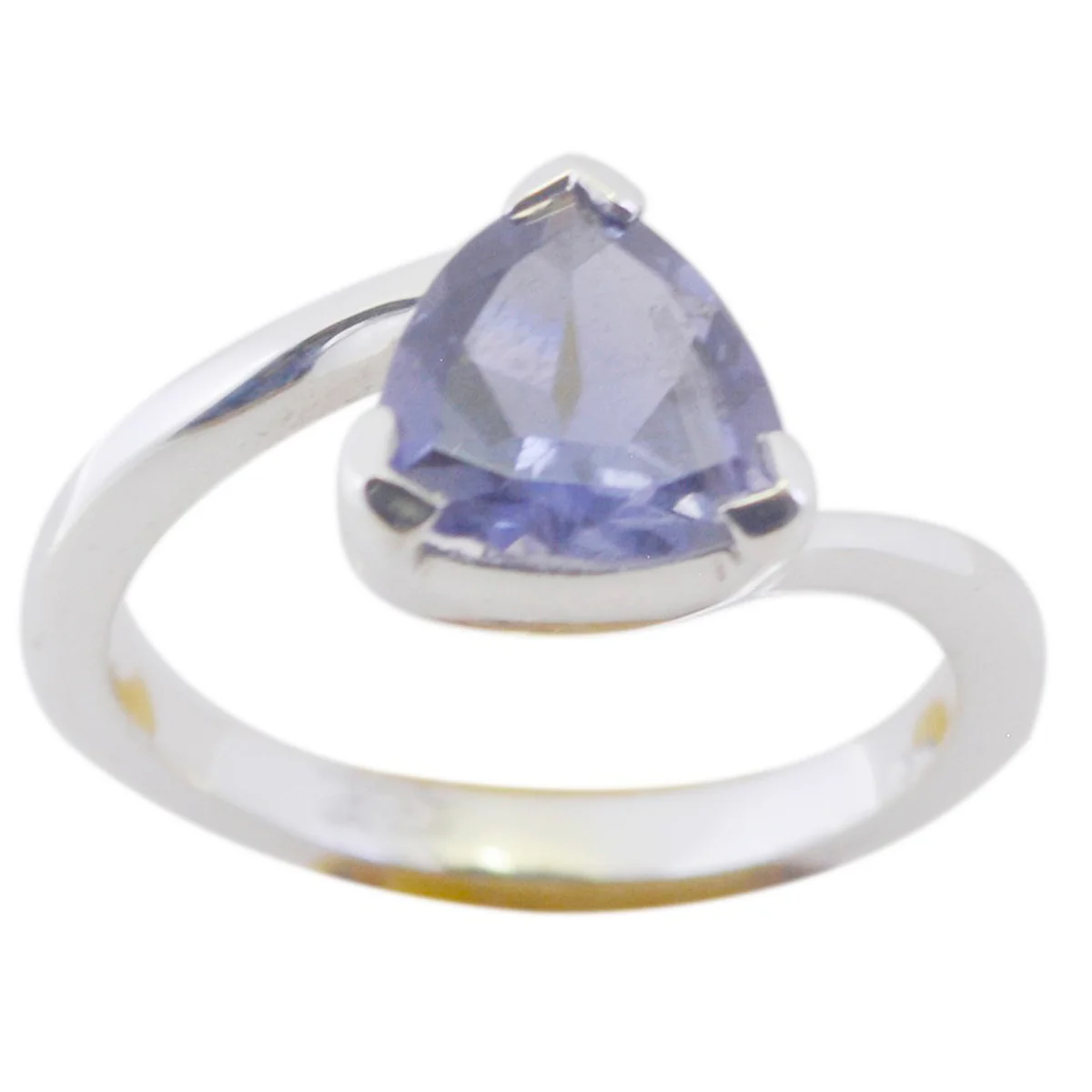 Iolite Solitaire Turkish 92.5 Silver Blue Gems Dainty Geometric Ring Jewelry - Image 3