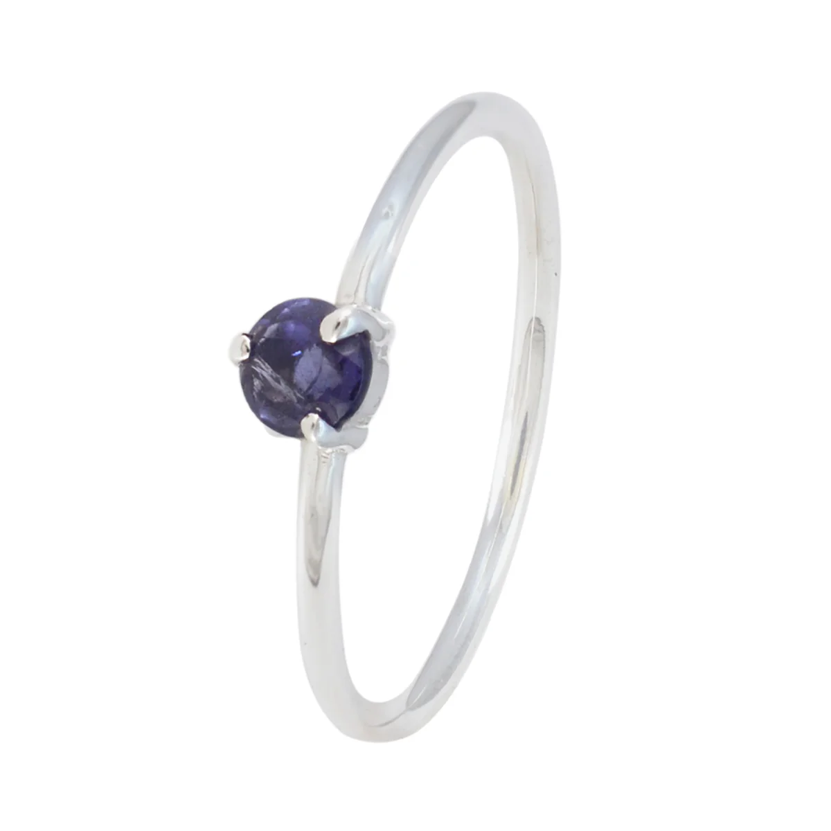 Iolite Solitaire Turkish 925 Silver Blue Gemstone Minimalist Luxurious Ring Jewelry - Image 2