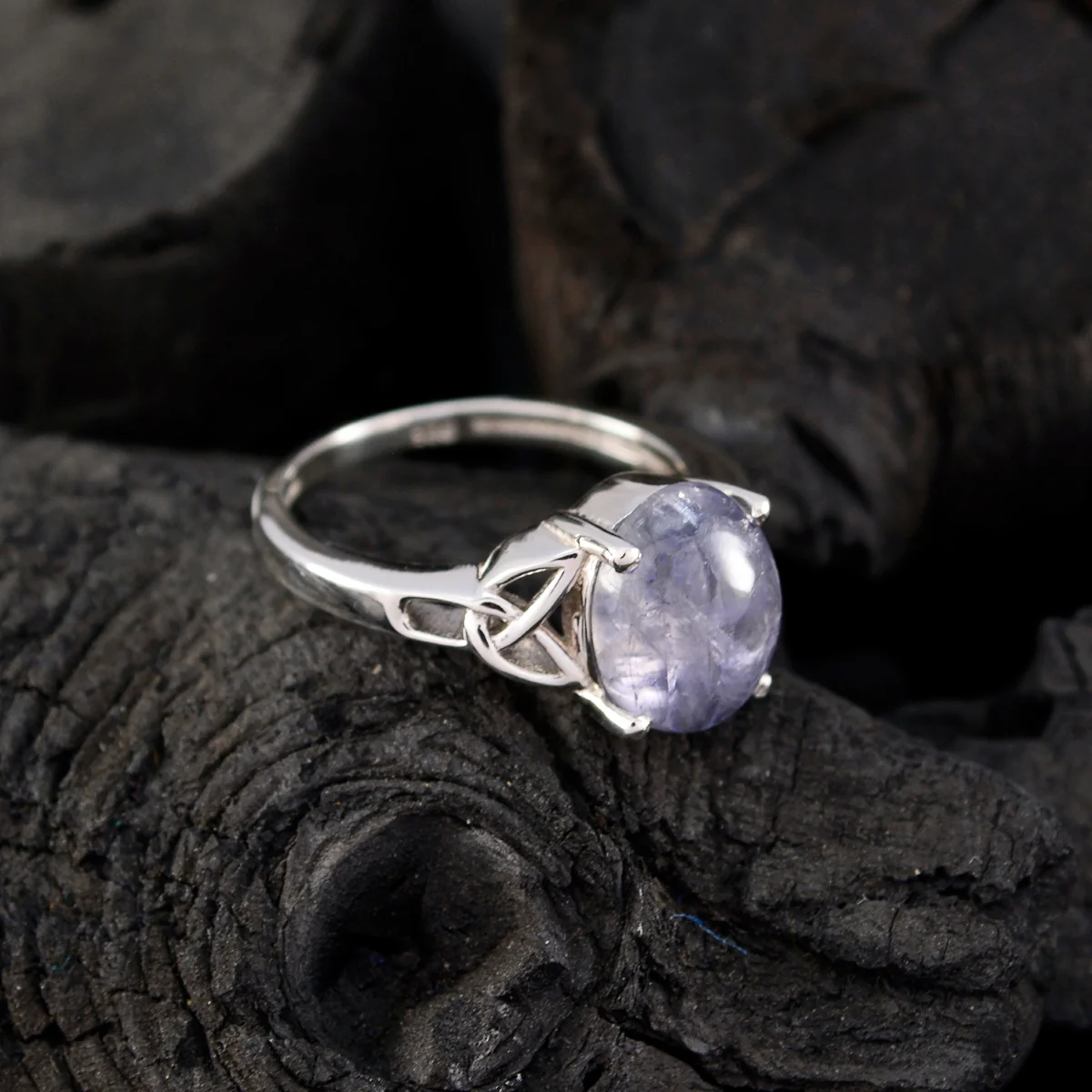 Iolite Solitaire Turkish 925 Silver Blue Gemstones Whisper-thin Claddagh Ring Jewellery - Image 3