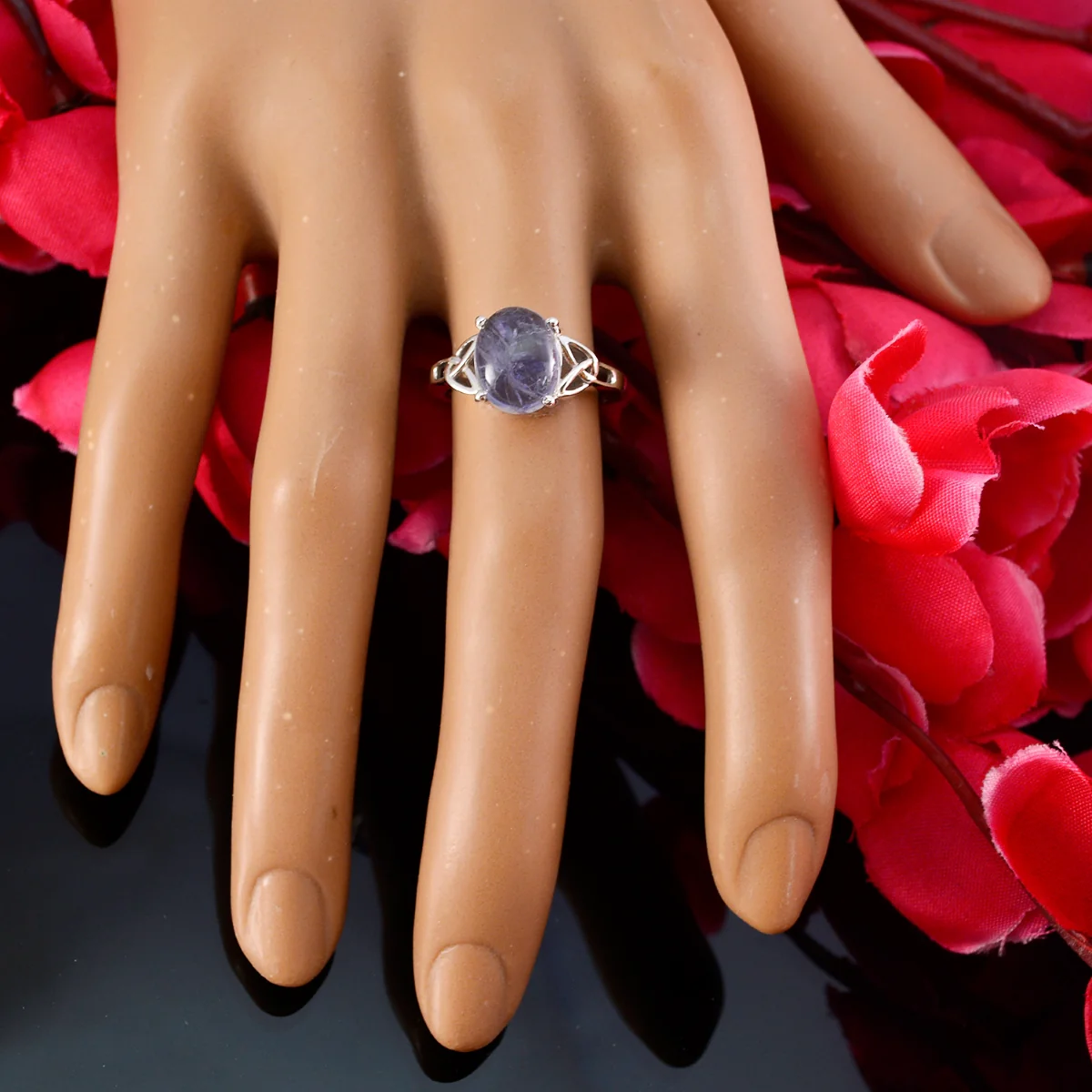 Iolite Solitaire Turkish 925 Silver Blue Gemstones Whisper-thin Claddagh Ring Jewellery - Image 4