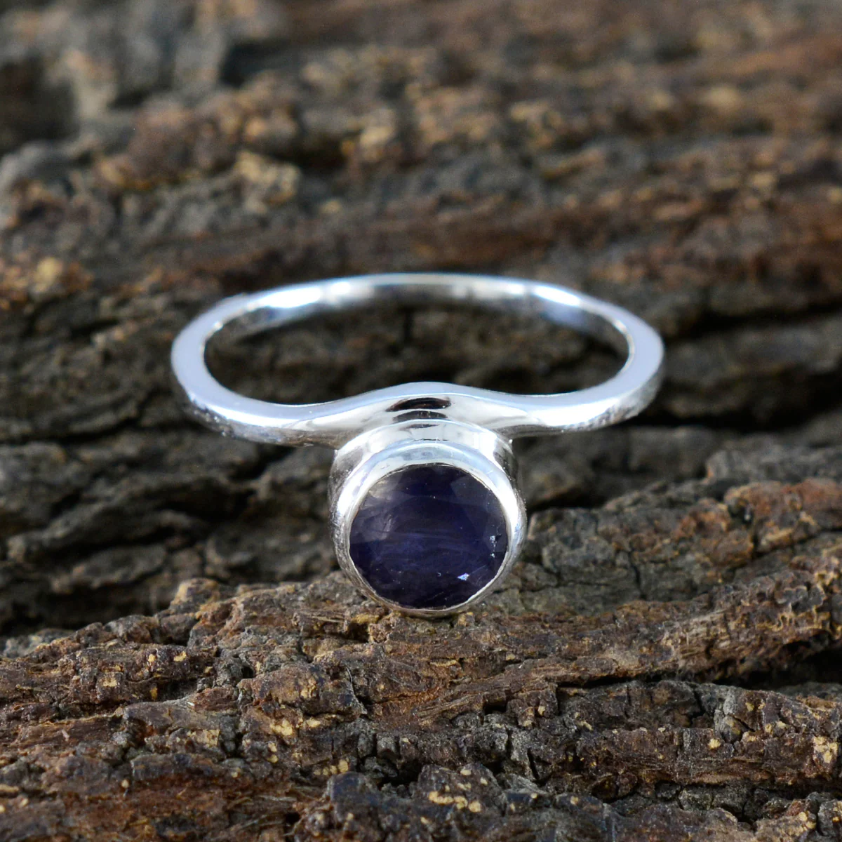 Iolite Solitaire Turkish Sterling Silver Blue Gemstone Delicate Glamorous Ring Jewellery - Image 3