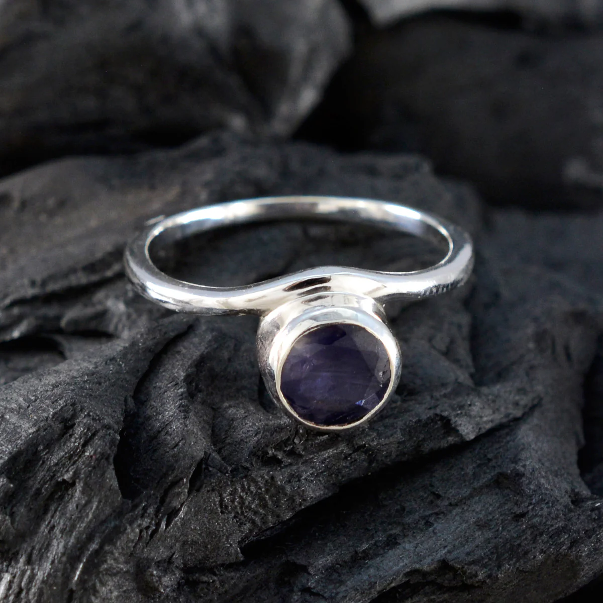 Iolite Solitaire Turkish Sterling Silver Blue Gemstone Delicate Glamorous Ring Jewellery - Image 4