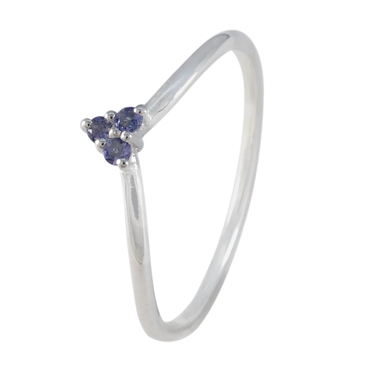 Iolite Trilogy Turkish 925 Silver Blue Gemstones Minimalist Glamorous Ring Jewellery - Image 2