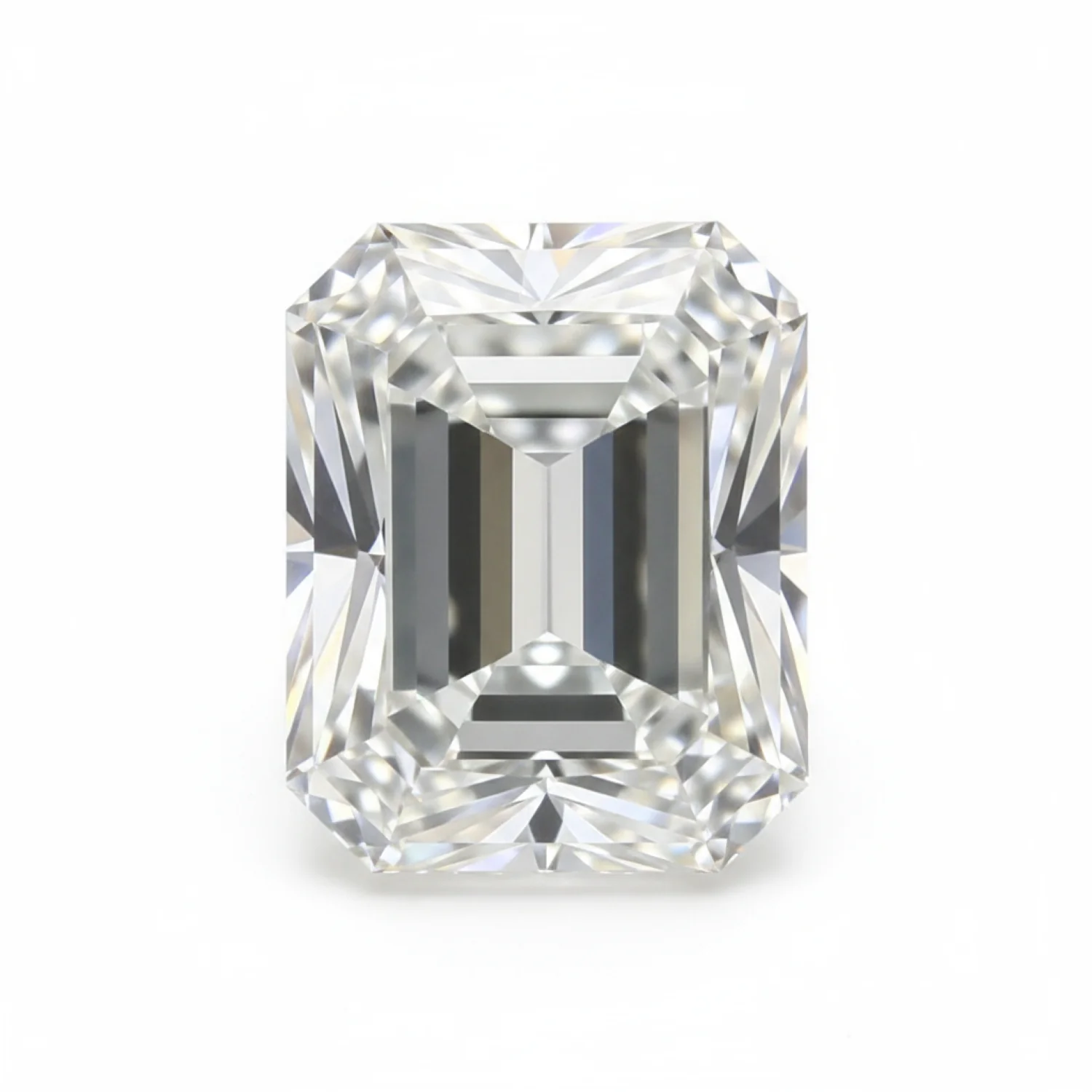 Lab Grown Diamond 1PC Large 10x12 MM Emerald Faceted White Pure Man Made Loose Gemstones