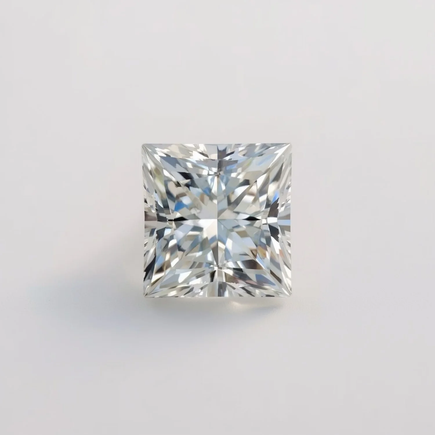 Lab Grown Diamond 1PC Small 7x7 MM Square Faceted White Splendid Man Made Loose Gemstone
