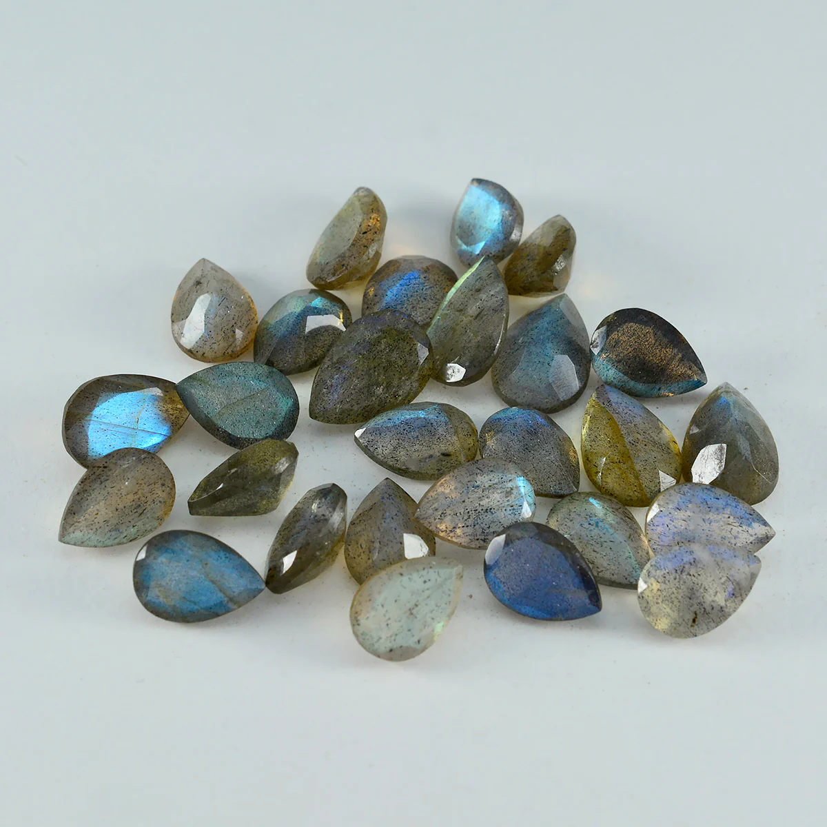 Labradorite 10PC Tiny 3x5 MM Pear Faceted Gray Brilliant Semi Precious Loose Gemstones - Image 3