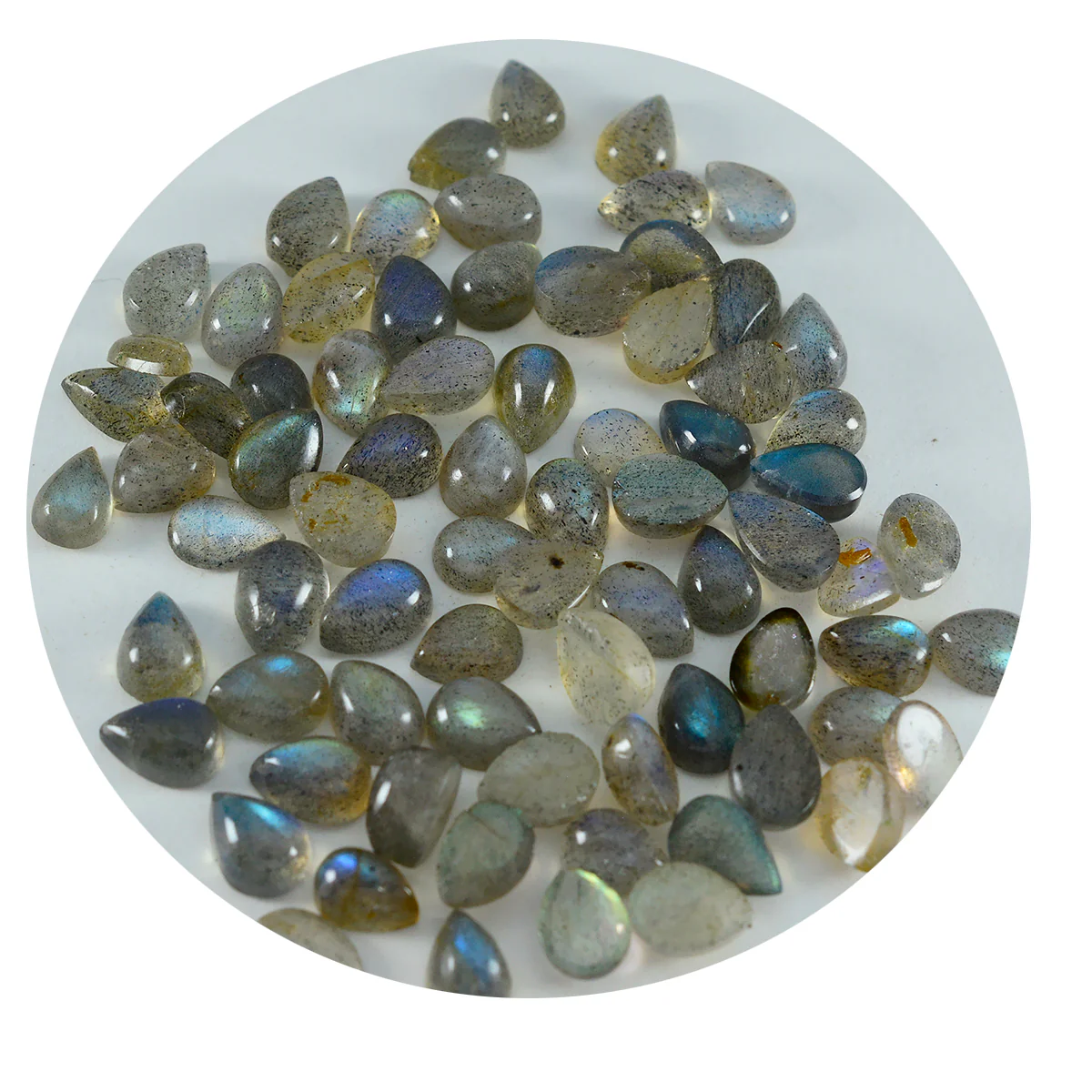 Labradorite 10PC Tiny 4x6 MM Pear Cabochon Gray Splendid semi Precious Semi Precious Gemstone - Image 2