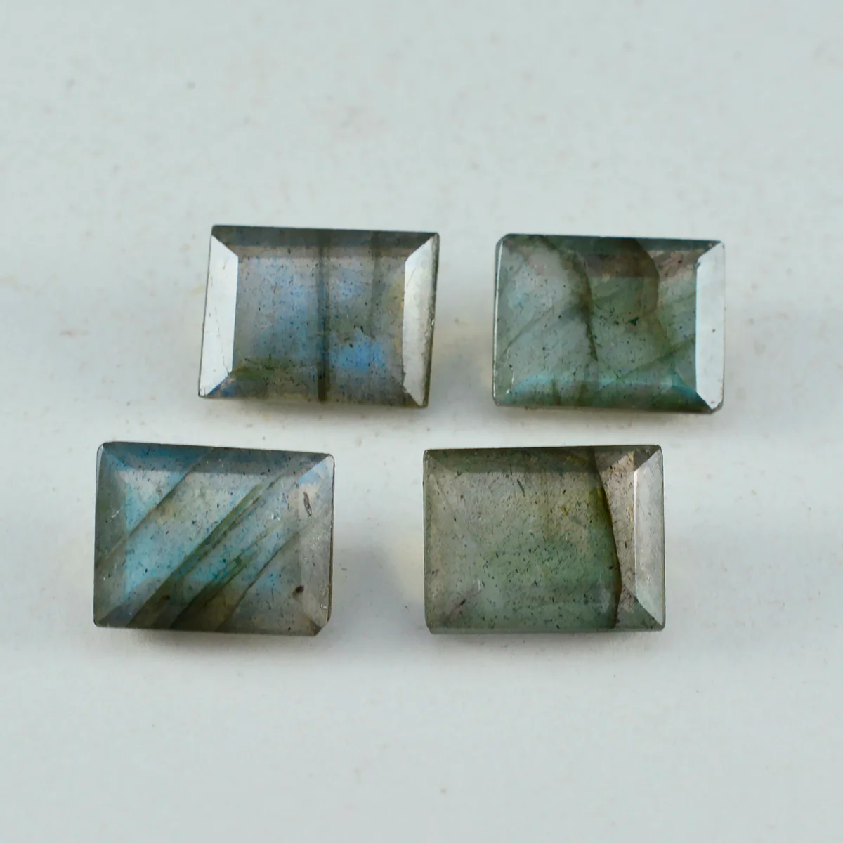 Labradorite 1PC Chunky 12x16 MM Emerald Faceted Gray High-Quality Semi Precious Loose Gems