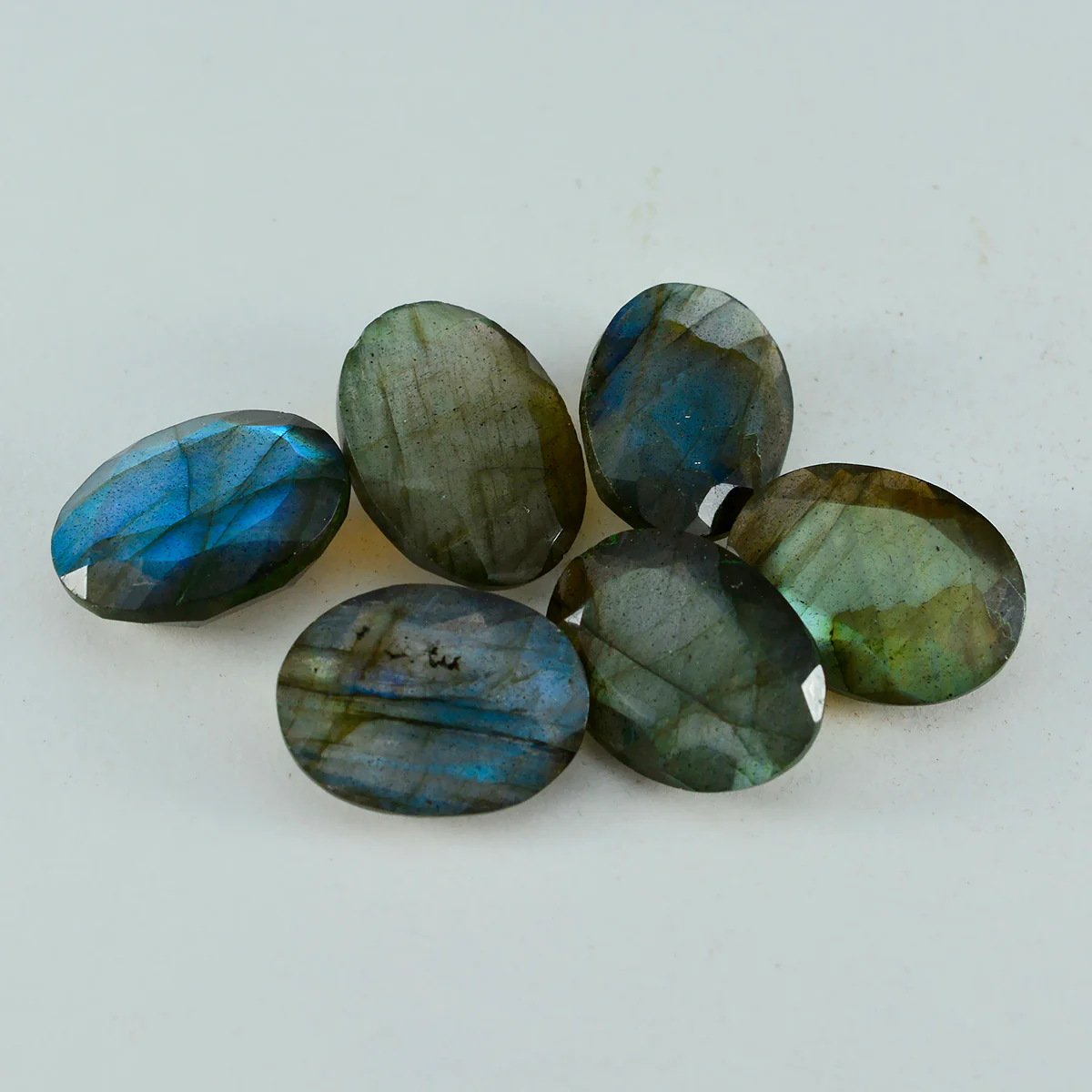 Labradorite 1PC Chunky 12x16 MM Oval Faceted Gray Polished Semi Precious Loose Gems - Image 3
