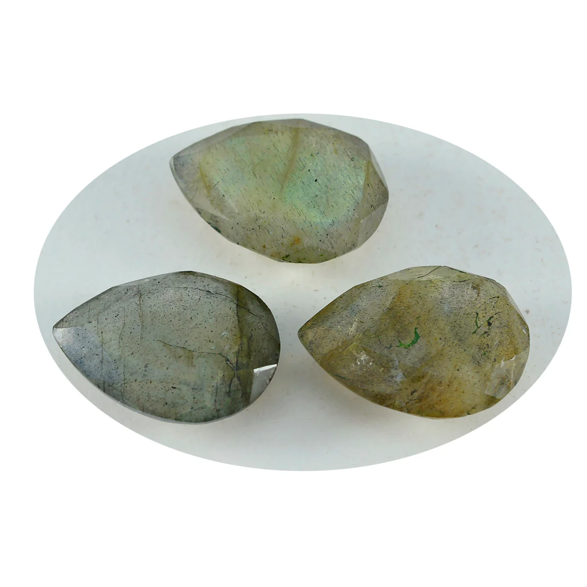 Labradorite 1PC Chunky 12x16 MM Pear Faceted Gray Pure Semi Precious Loose Gemstones - Image 4