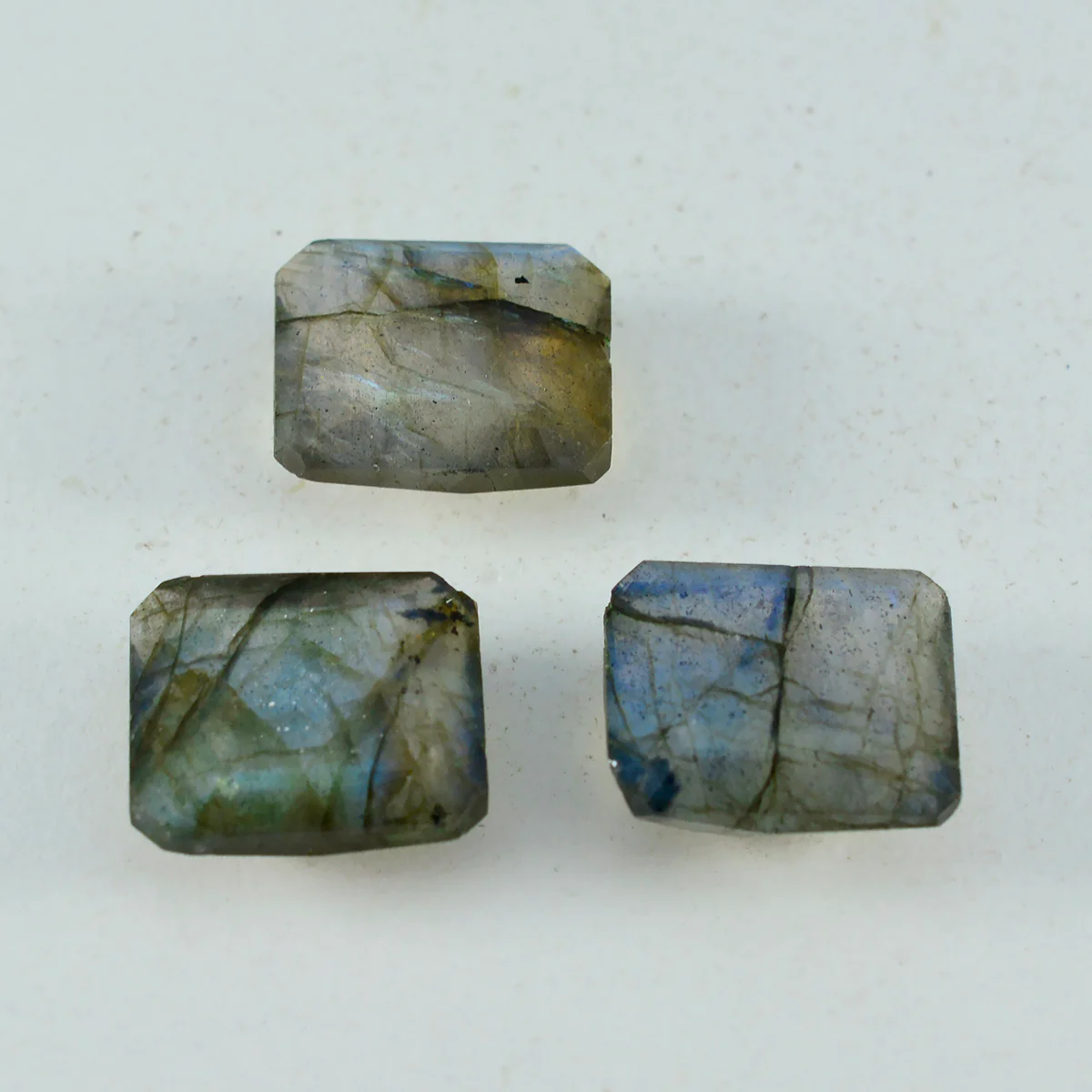 Labradorite 1PC Chunky 13x18 MM Emerald Faceted Gray Natural Semi Precious Loose Gemstone - Image 3