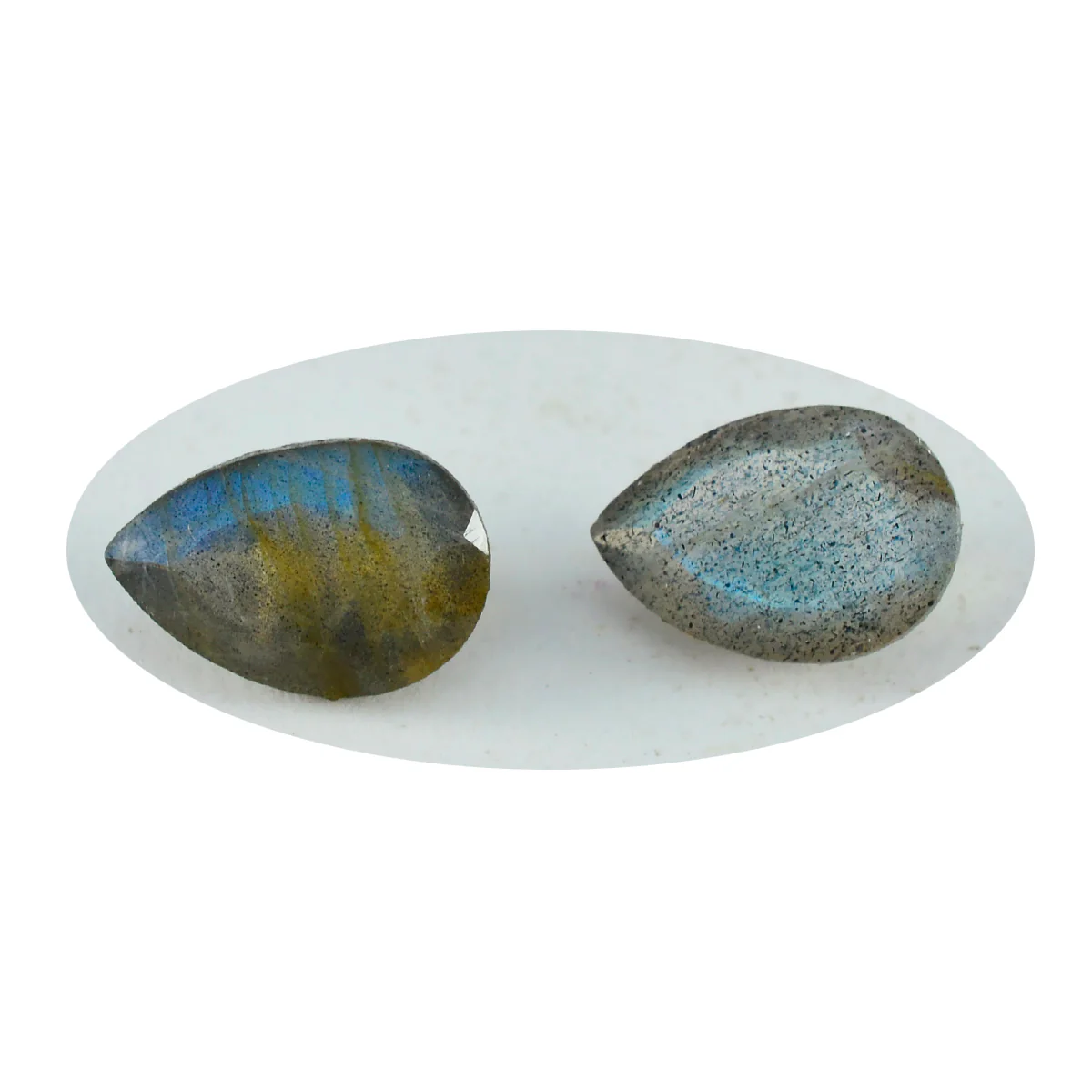 Labradorite 1PC Chunky 13x18 MM Pear Faceted Gray Fiery Semi Precious Gems