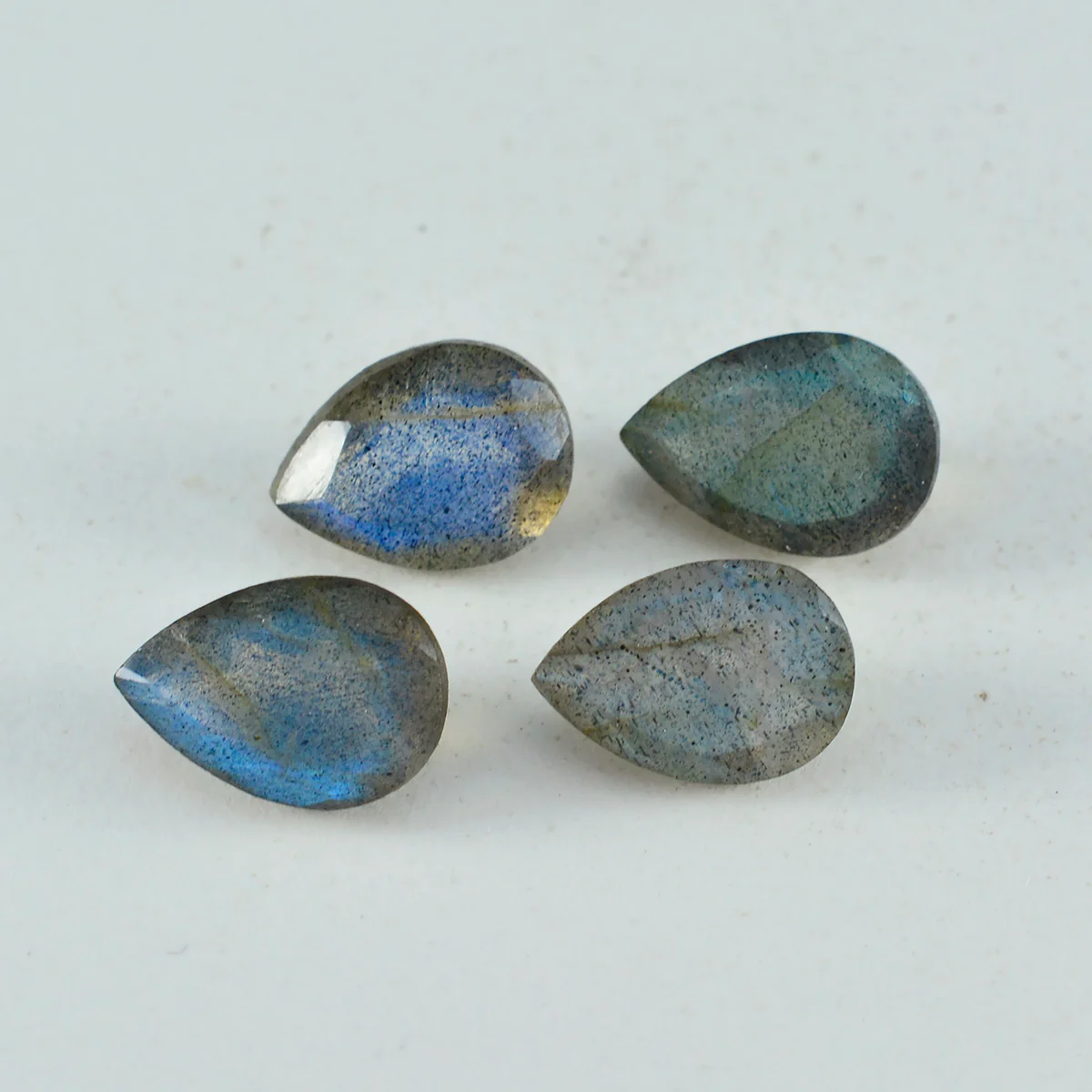 Labradorite 1PC Chunky 15x20 MM Pear Faceted Gray Brilliant Semi Precious Loose Gems - Image 3