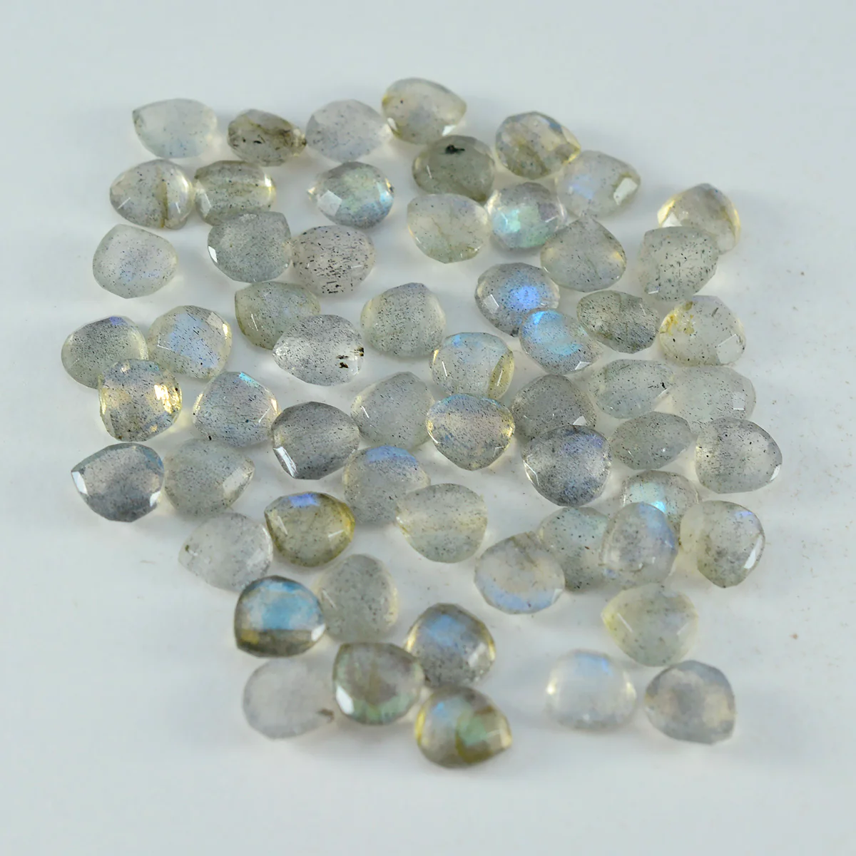 Labradorite 1PC Chunky 16x16 MM Heart Faceted Gray Pure Semi Precious Loose Gemstones - Image 3