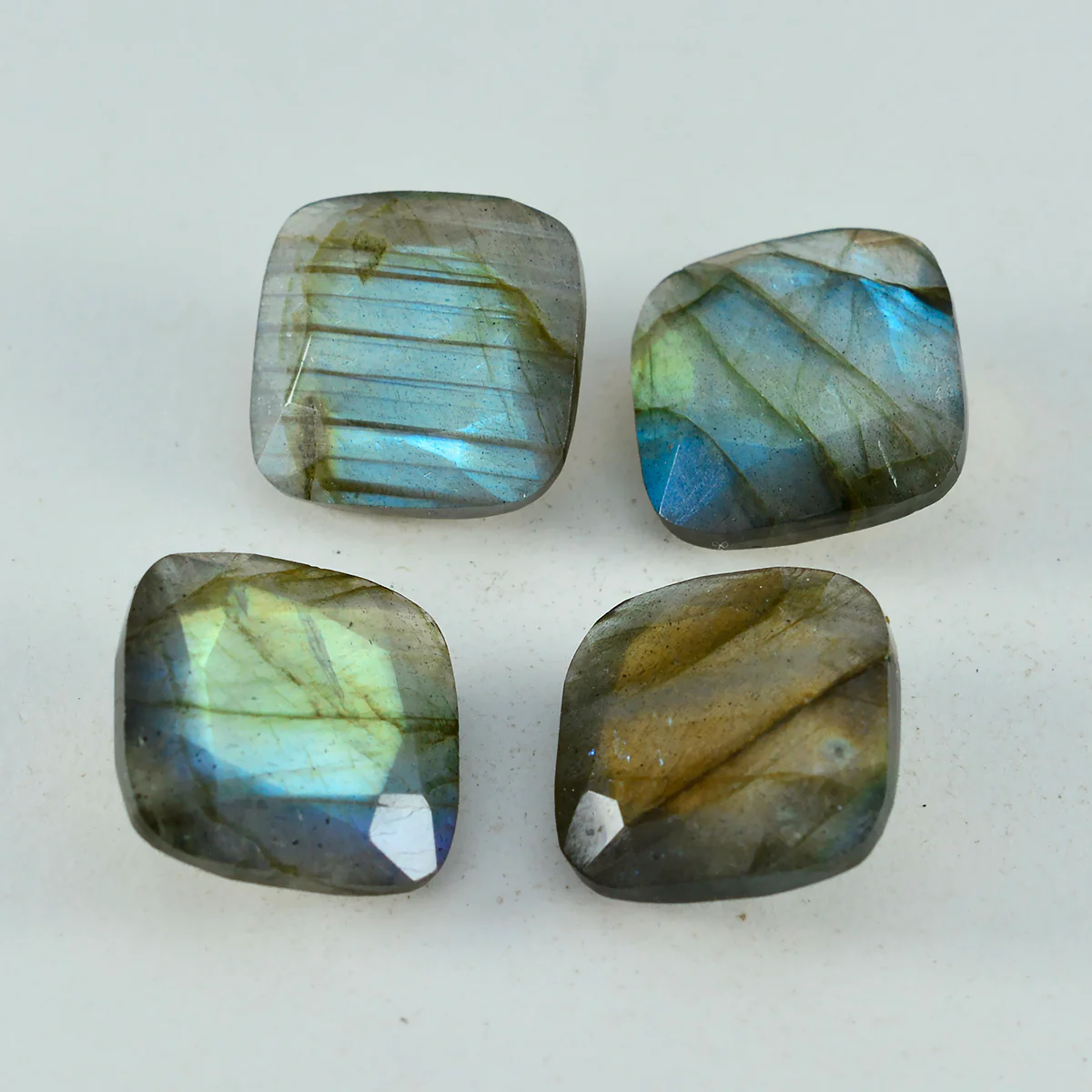 Labradorite 1PC Large 11x11 MM Cushion Faceted Gray Fine Semi Precious Loose Gemstone - Image 2