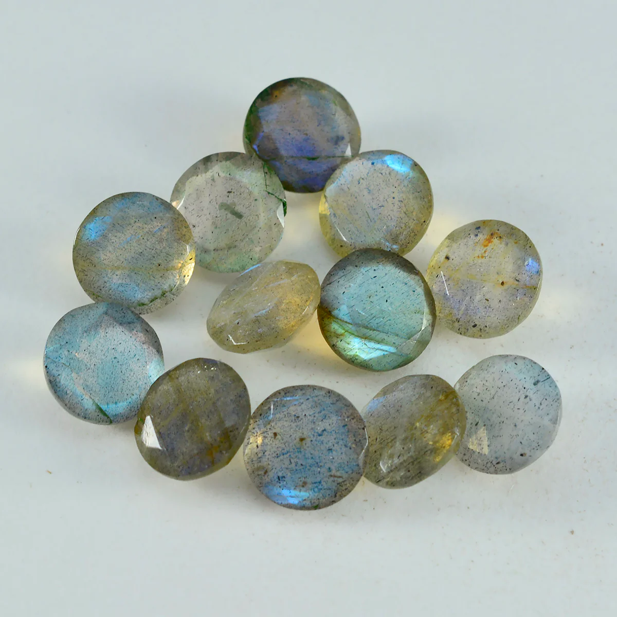 Labradorite 1PC Large 12x12 MM Round Faceted Gray High-Quality Semi Precious Loose Gemstones - Image 2