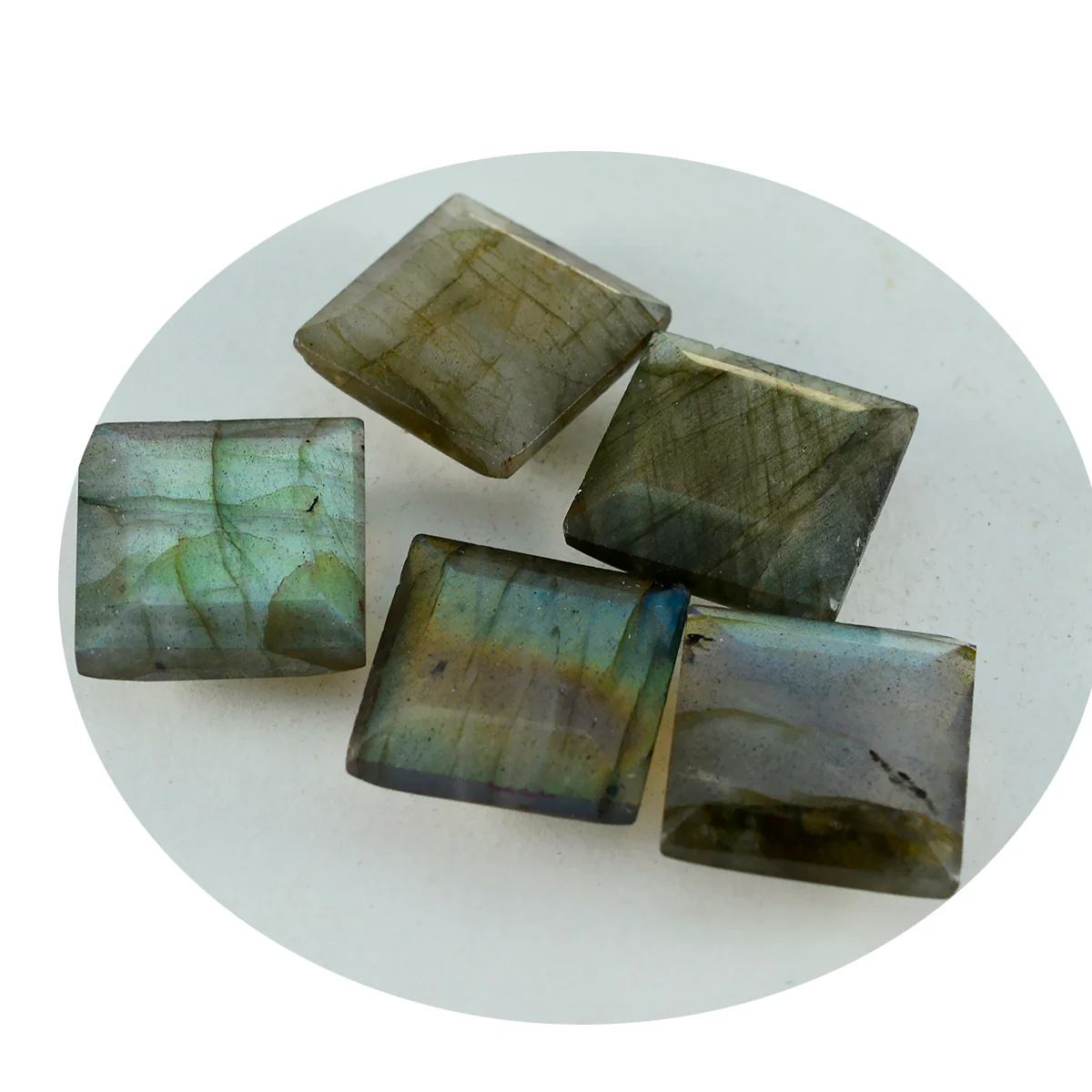 Labradorite 1PC Large 12x12 MM Square Faceted Gray High-Quality Semi Precious Loose Gemstones - Image 4