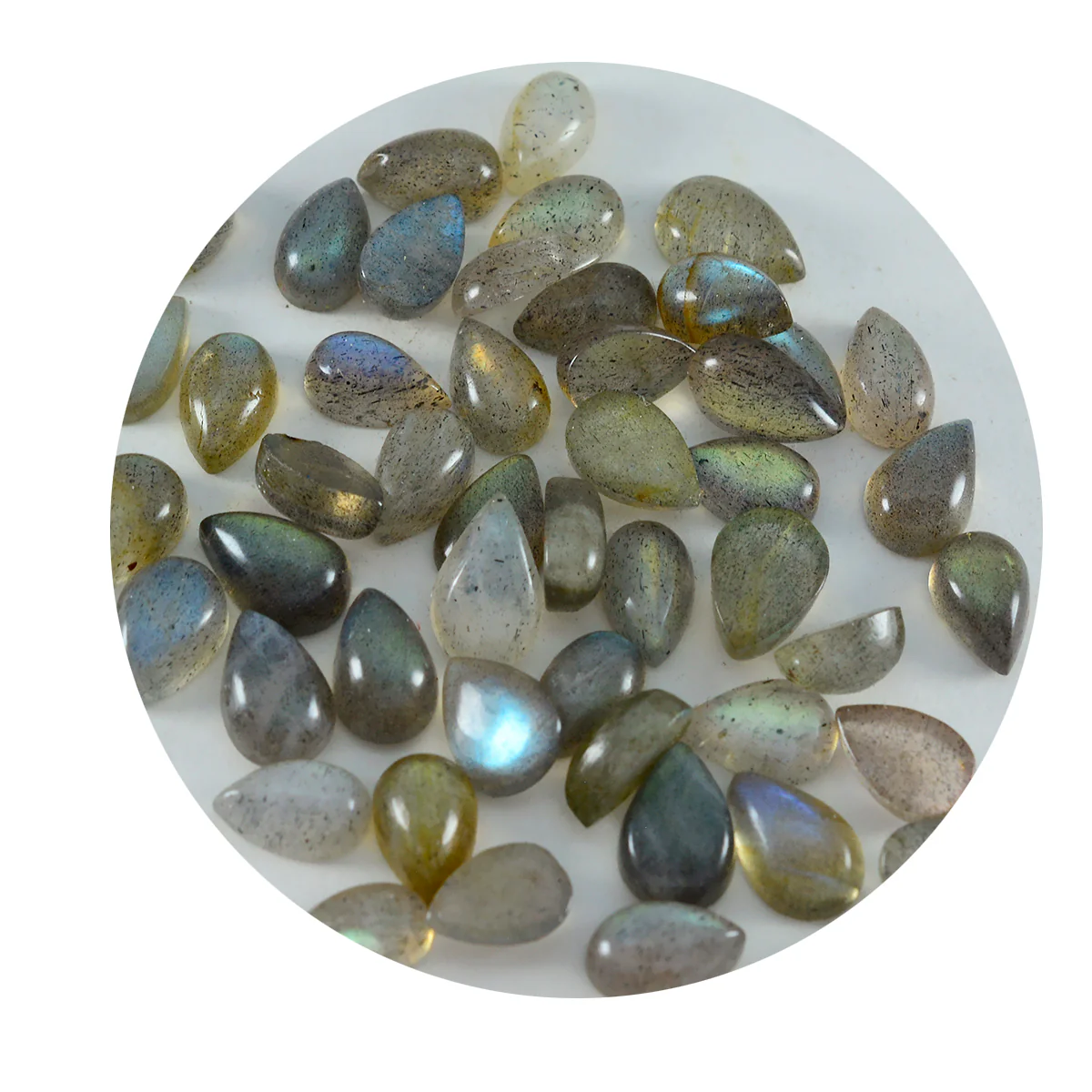 Labradorite 1PC Large 9x11 MM Pear Cabochon Gray Genuine semi Precious Precious Gemstone - Image 2