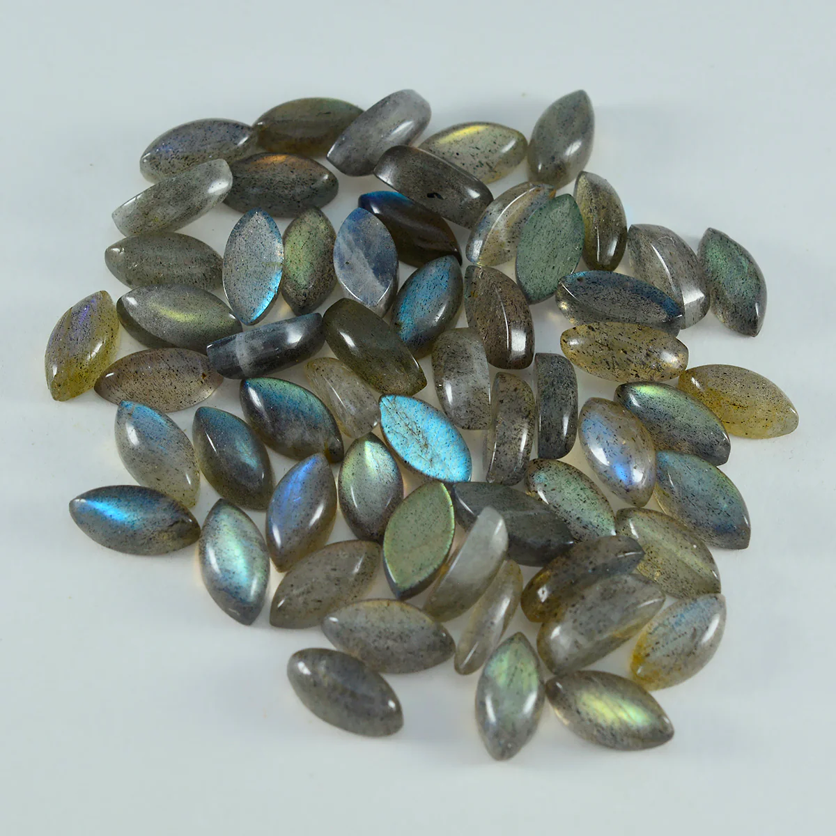 Labradorite 1PC Medium 7x14 MM Marquise Cabochon Gray Genuine semi Precious Precious Gemstone