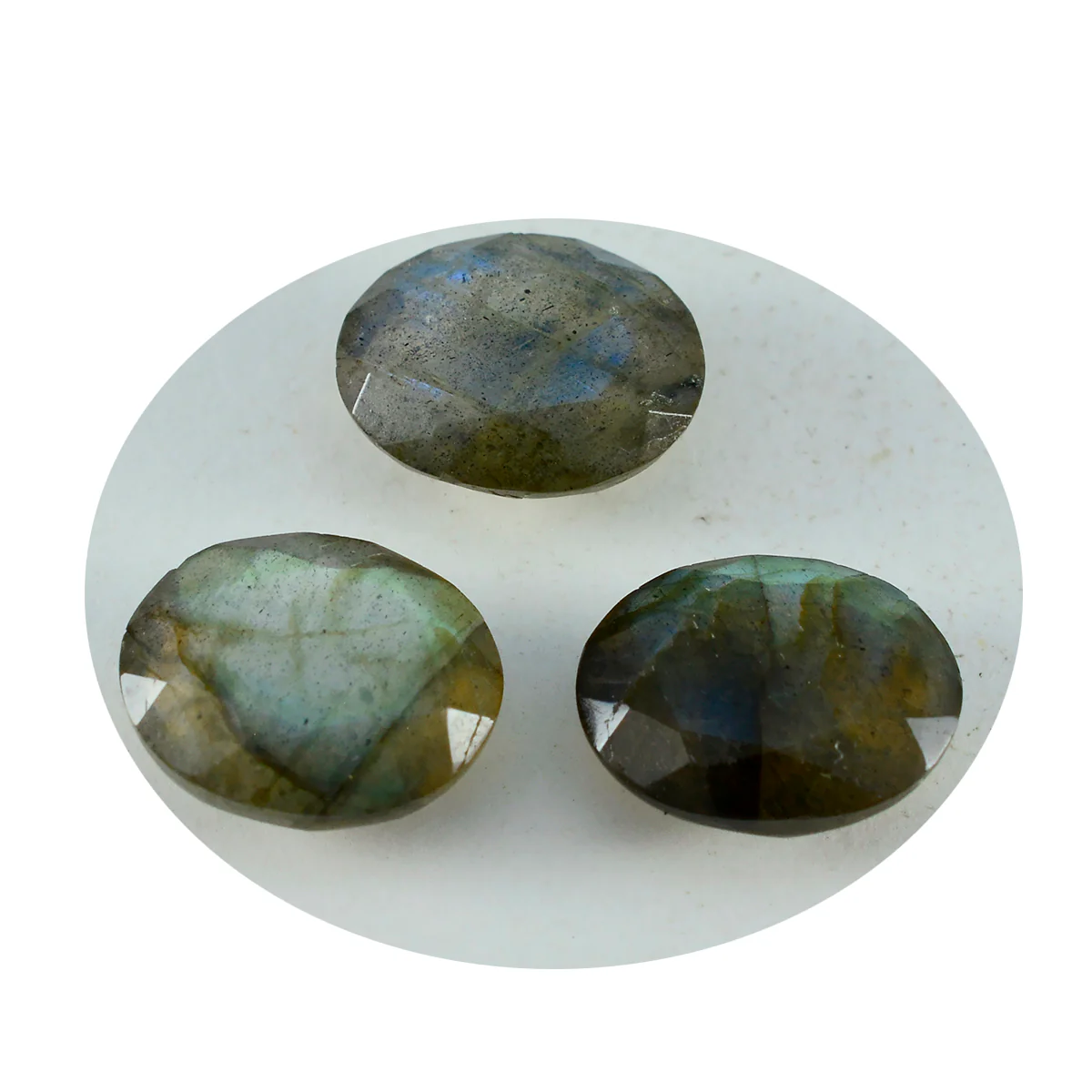 Labradorite 1PC Medium 8x10 MM Oval Faceted Gray Superior Semi Precious Gems - Image 4