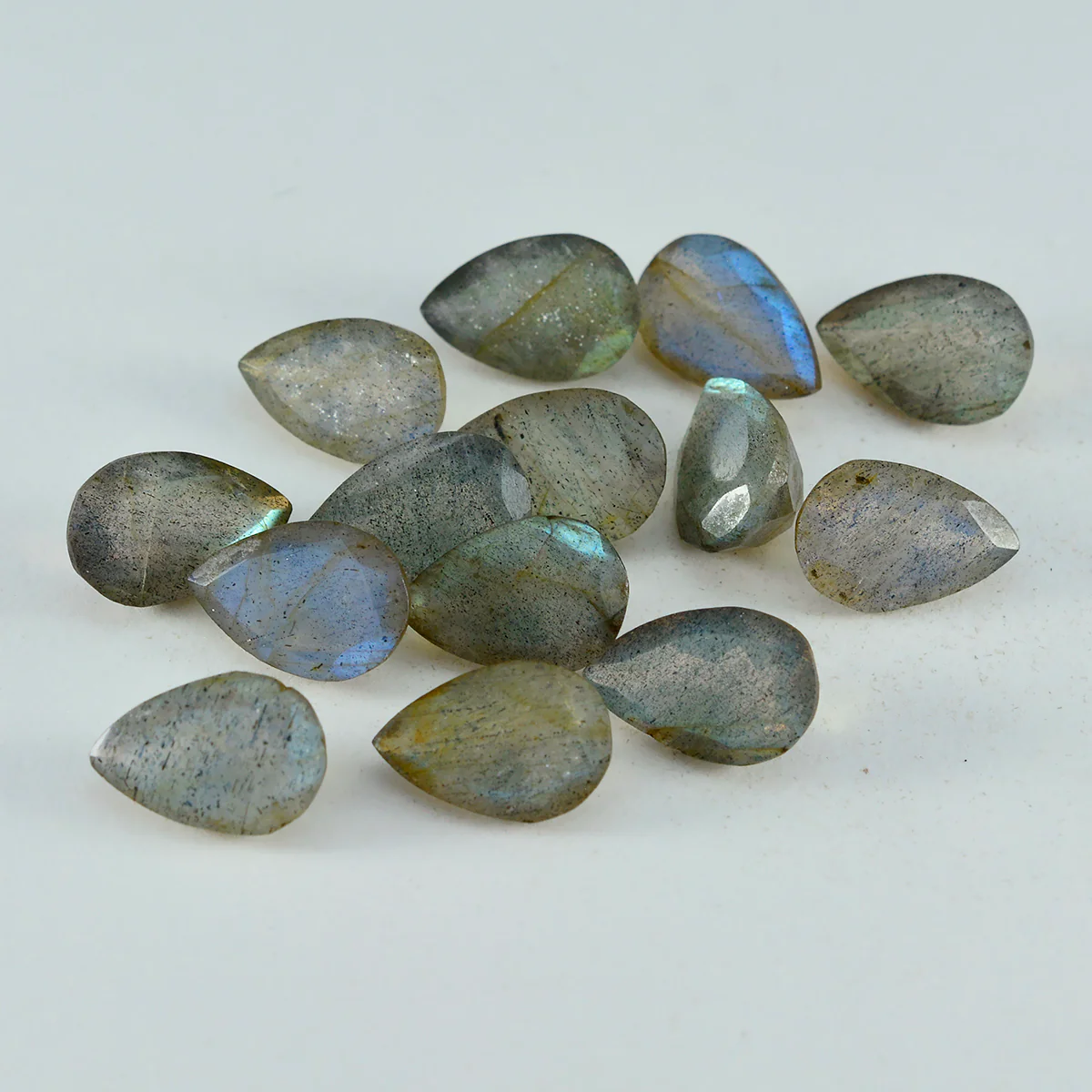 Labradorite 1PC Medium 8x10 MM Pear Faceted Gray Fine Semi Precious Loose Gemstone - Image 2