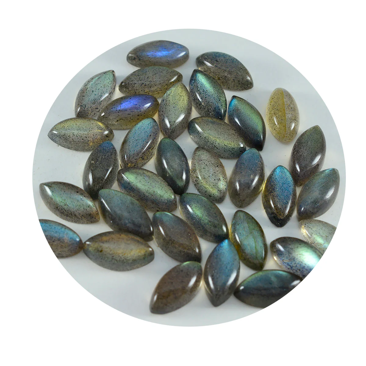 Labradorite 1PC Small 5x10 MM Marquise Cabochon Gray High-Quality semi Precious Loose Gemstones - Image 2