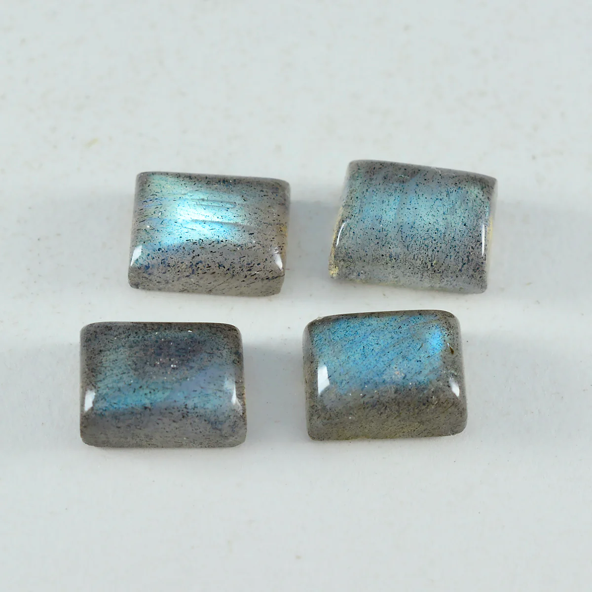 Labradorite 1PC Small 6x8 MM Emerald Cabochon Gray Natural semi Precious Semi Precious Gemstone - Image 3
