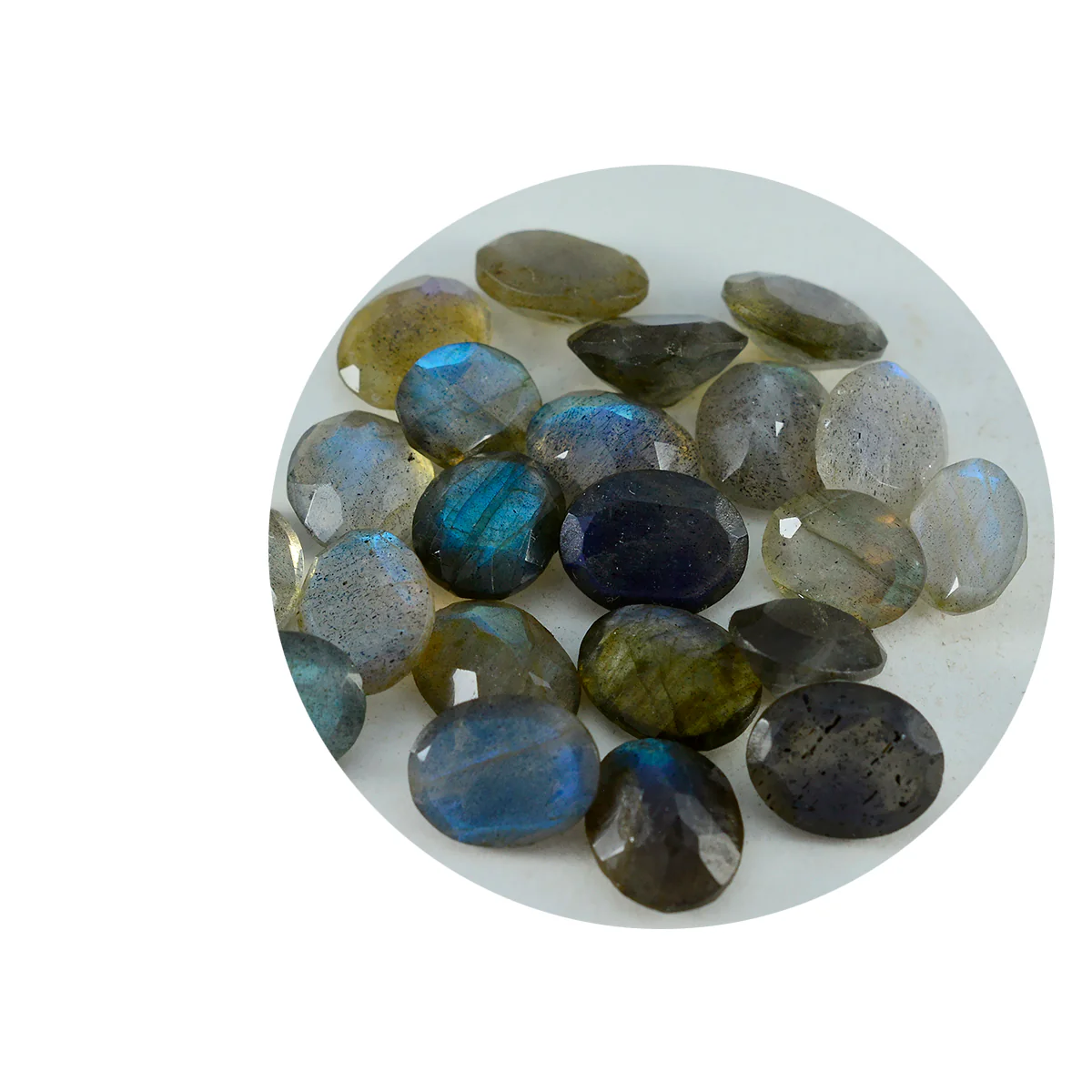 Labradorite 1PC Small 6x8 MM Oval Faceted Gray Fine Semi Precious Gems - Image 2