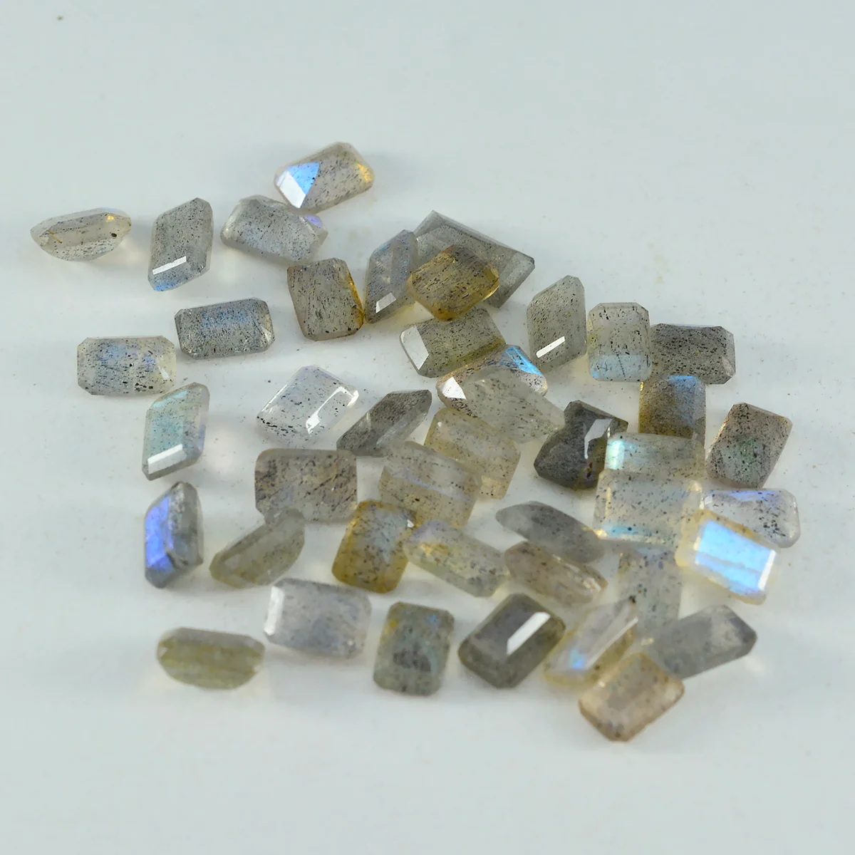 Labradorite 1PC Tiny 4x6 MM Emerald Faceted Gray Superior Semi Precious Loose Gemstone